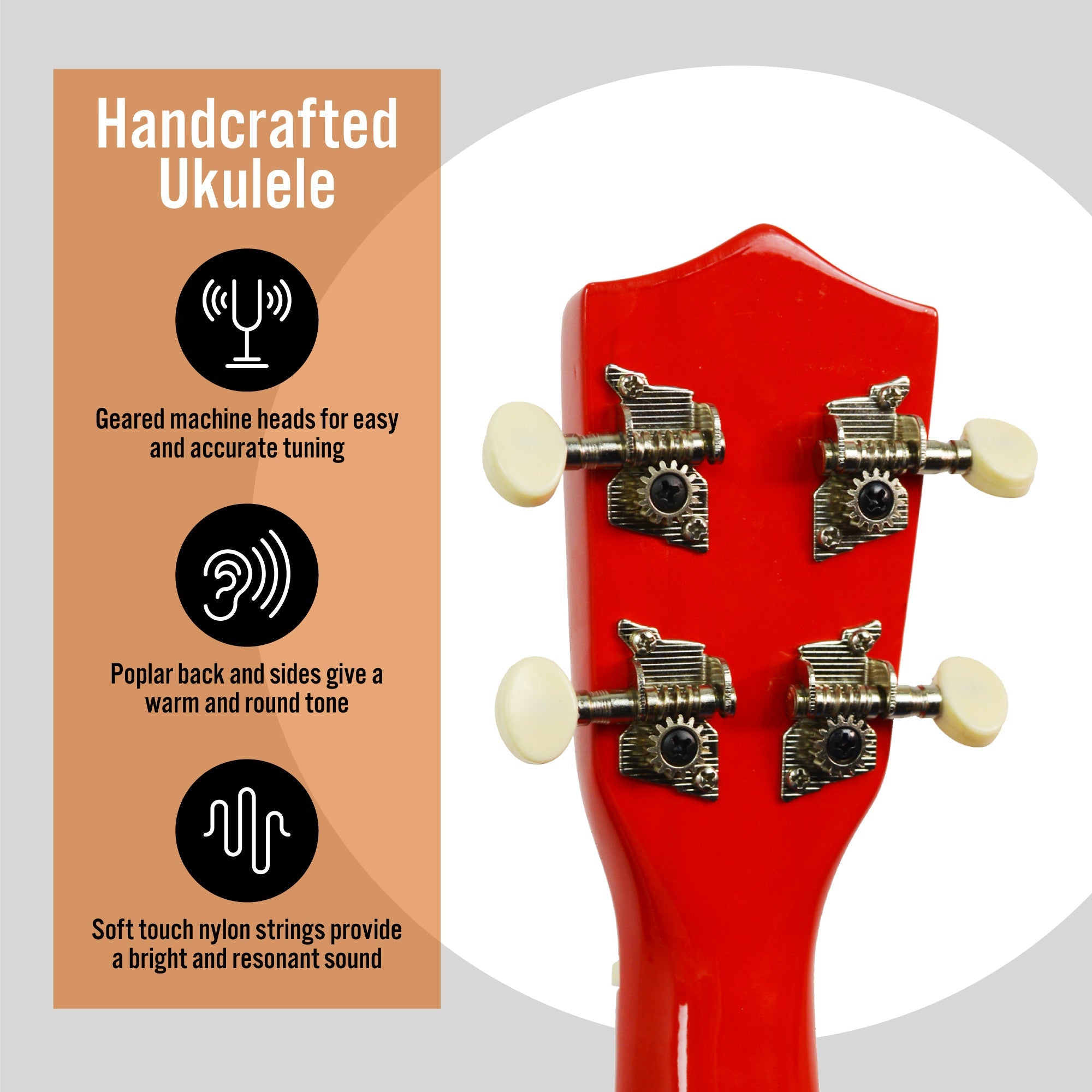 3rd Avenue Soprano Ukulele - Red 7