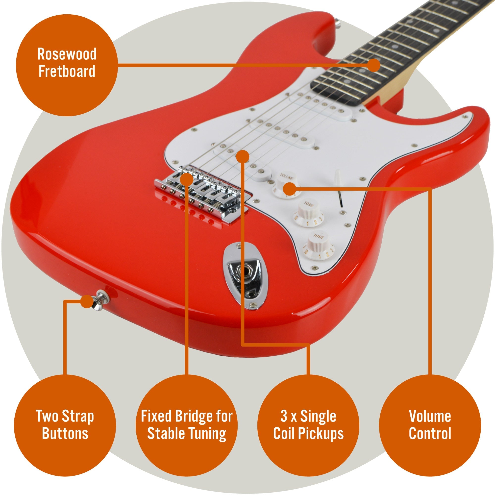 3rd Avenue Electric Guitar Pack - Red 4