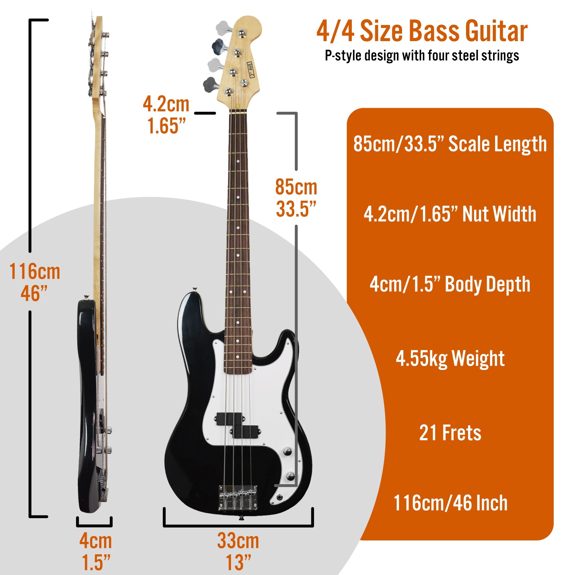 3rd Avenue Bass Guitar Pack 9