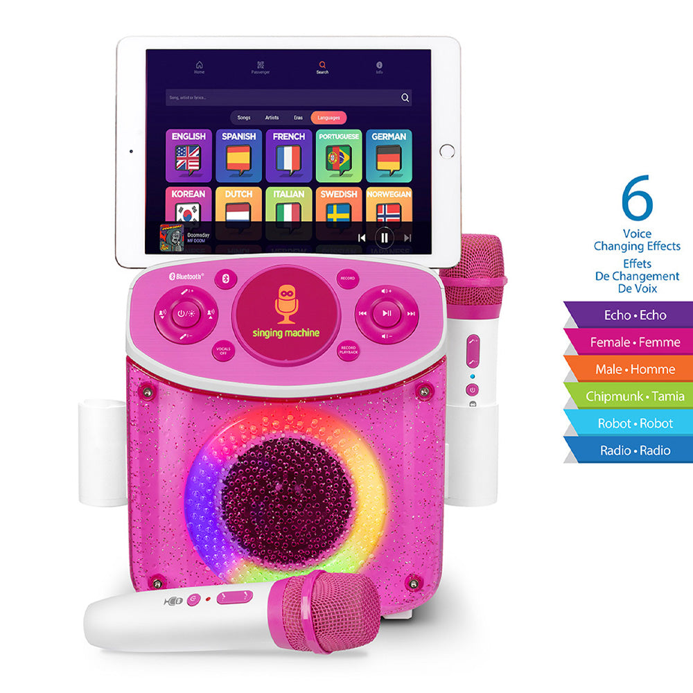 Singing Machine Mini Sparkle Bluetooth Karaoke Speaker - Pink 5