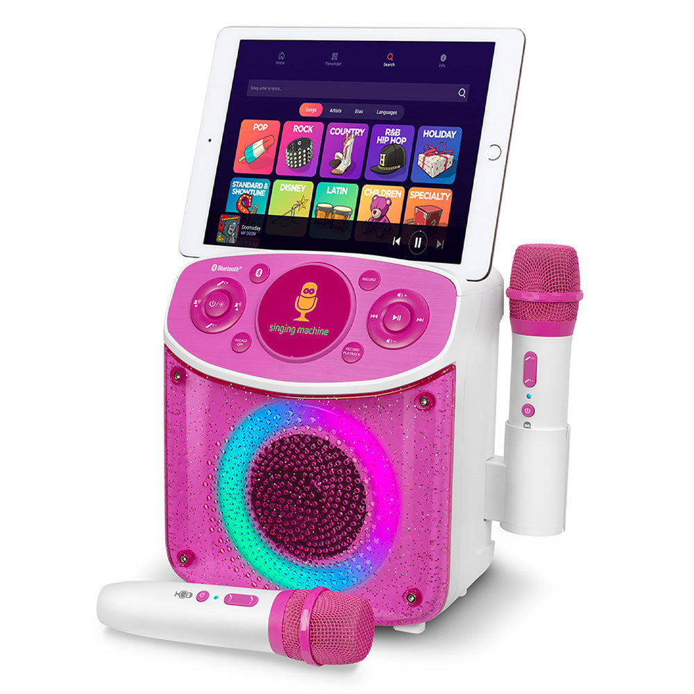 Singing Machine Mini Sparkle Bluetooth Karaoke Speaker - Pink 6