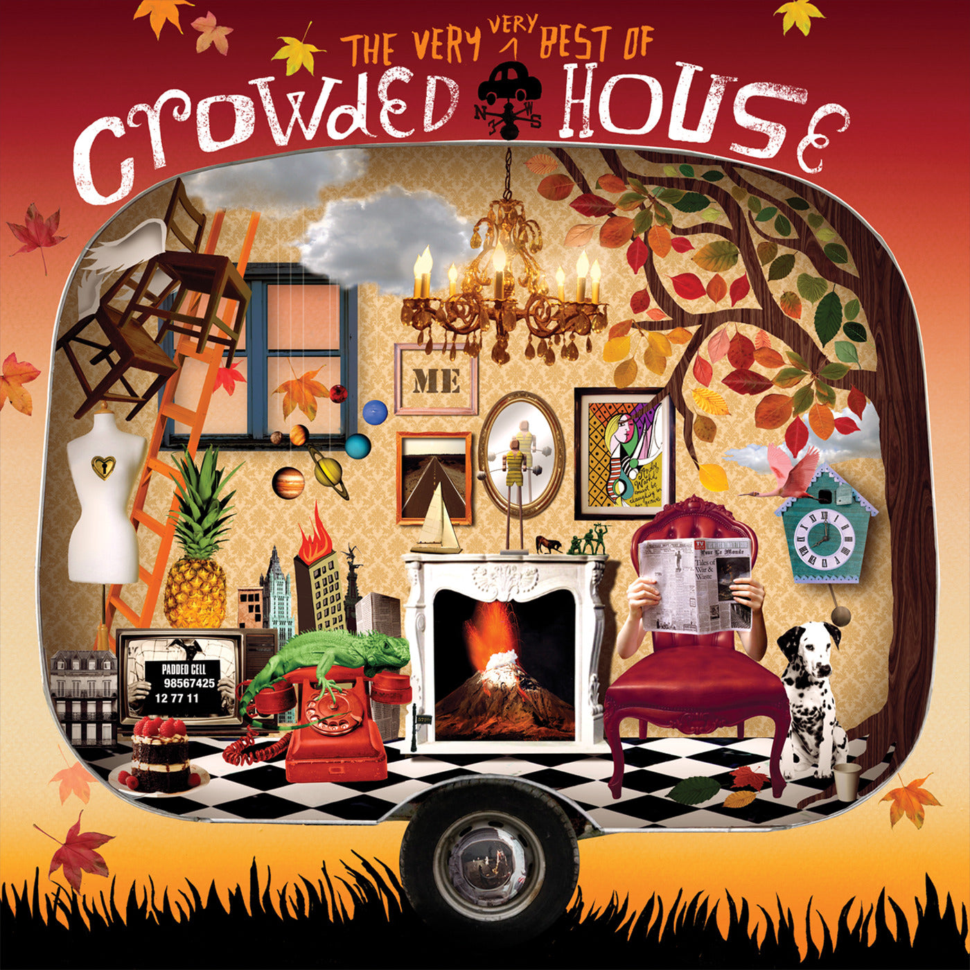 Crowded House The Very Very Best Of Crowed House - Double Vinyl Album & Crosley Record Storage Display Stand 4