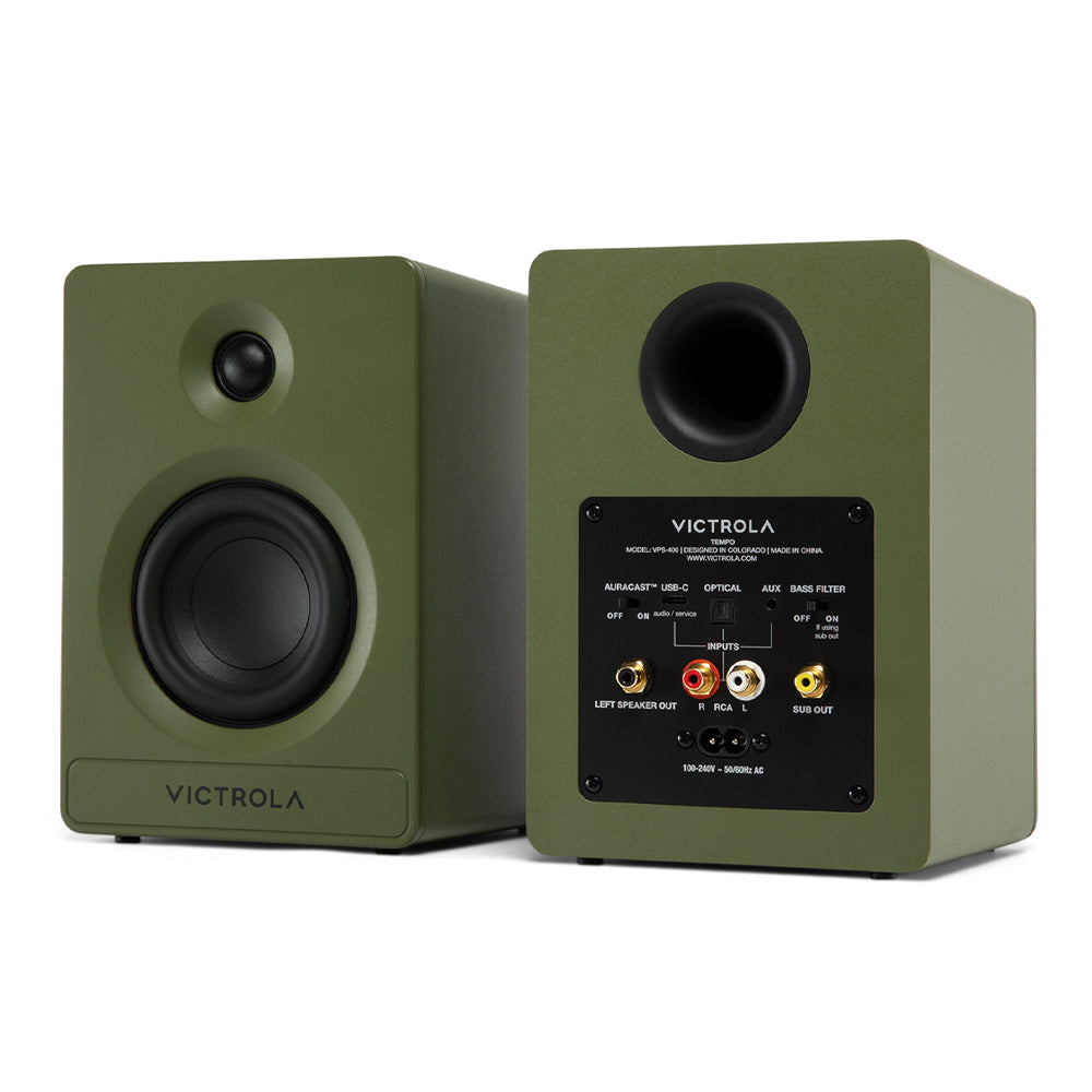 Victrola Tempo Bookshelf Speakers - Green 3