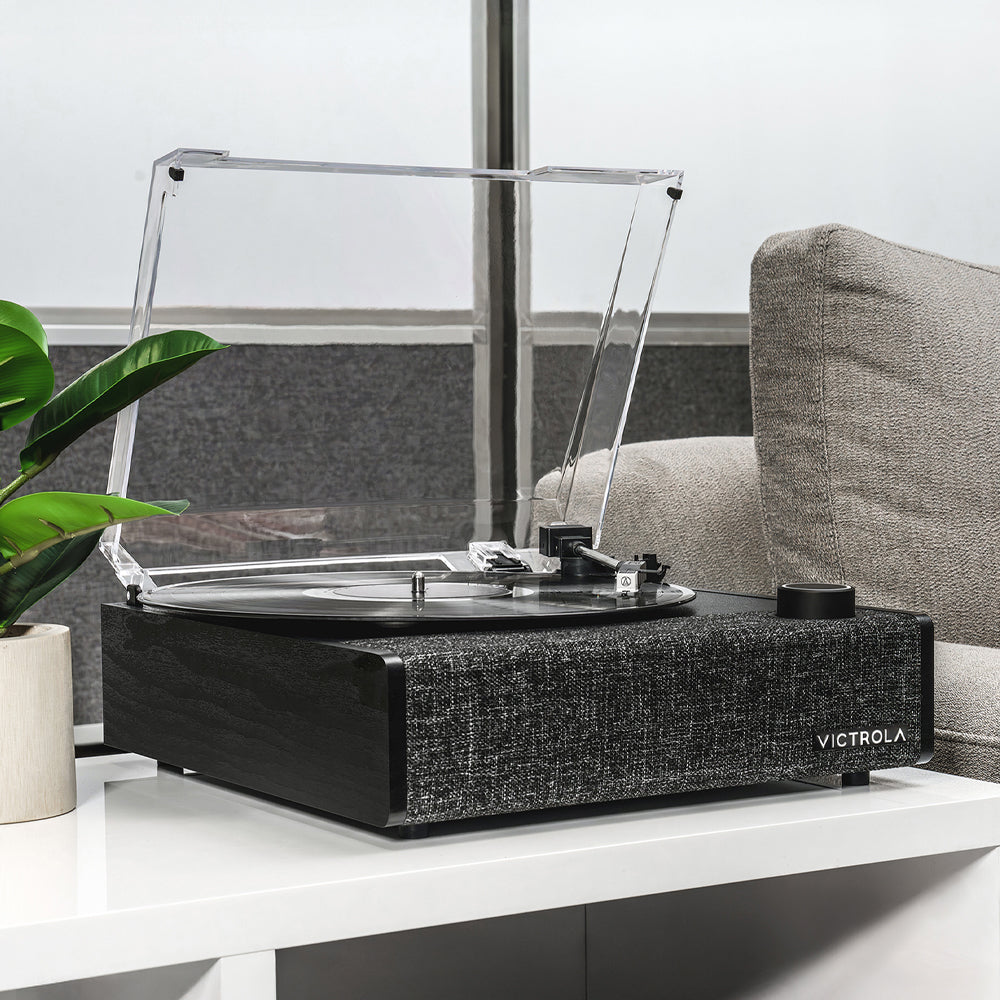 Victrola Eastwood II Turntable - Black + Bundled Majority D40X Bluetooth Speakers 3