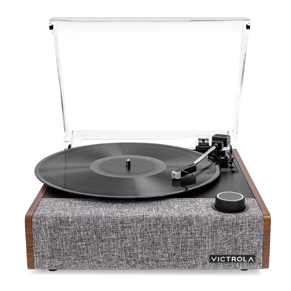 Victrola Eastwood II Turntable - Walnut + Bundled Record Storage Crate 4