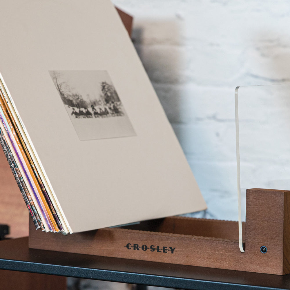 Victrola Eastwood II Turntable - Walnut + Bundled Crosley Record Storage Display Stand 4