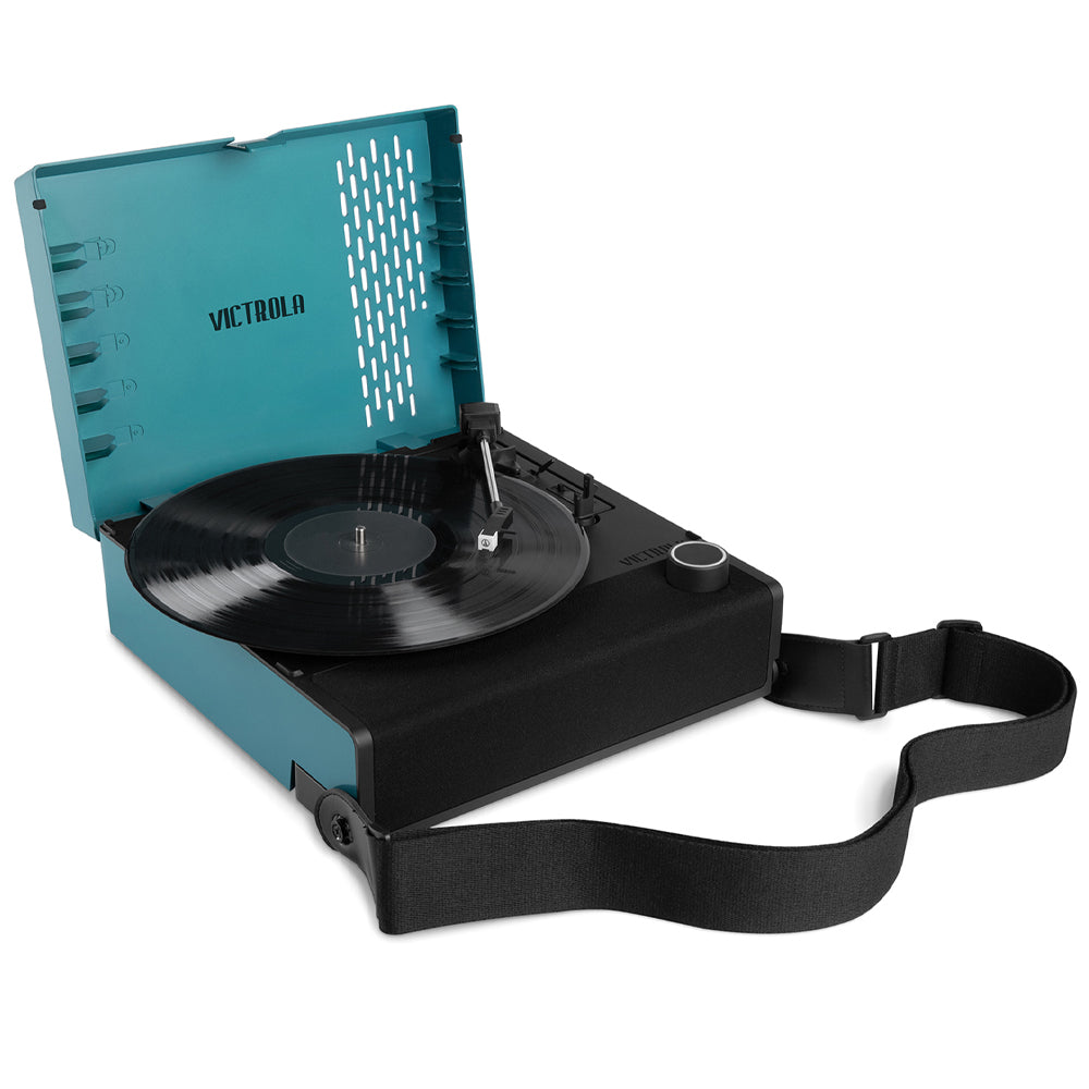 Victrola Revolution Go Turntable - Blue + Bundled Record Storage Crate 5