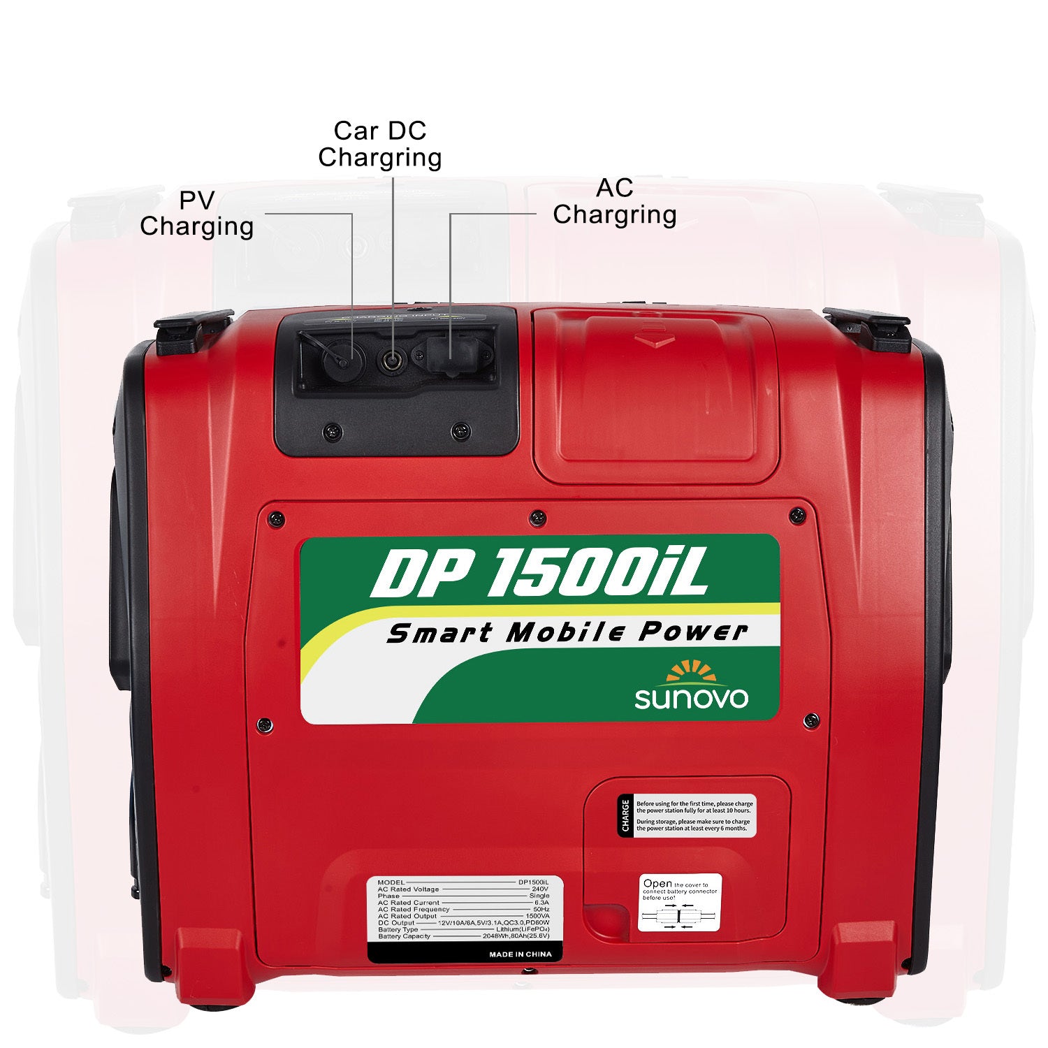 Sunovo 1500W Portable Power Station Solar Inverter Generator 6