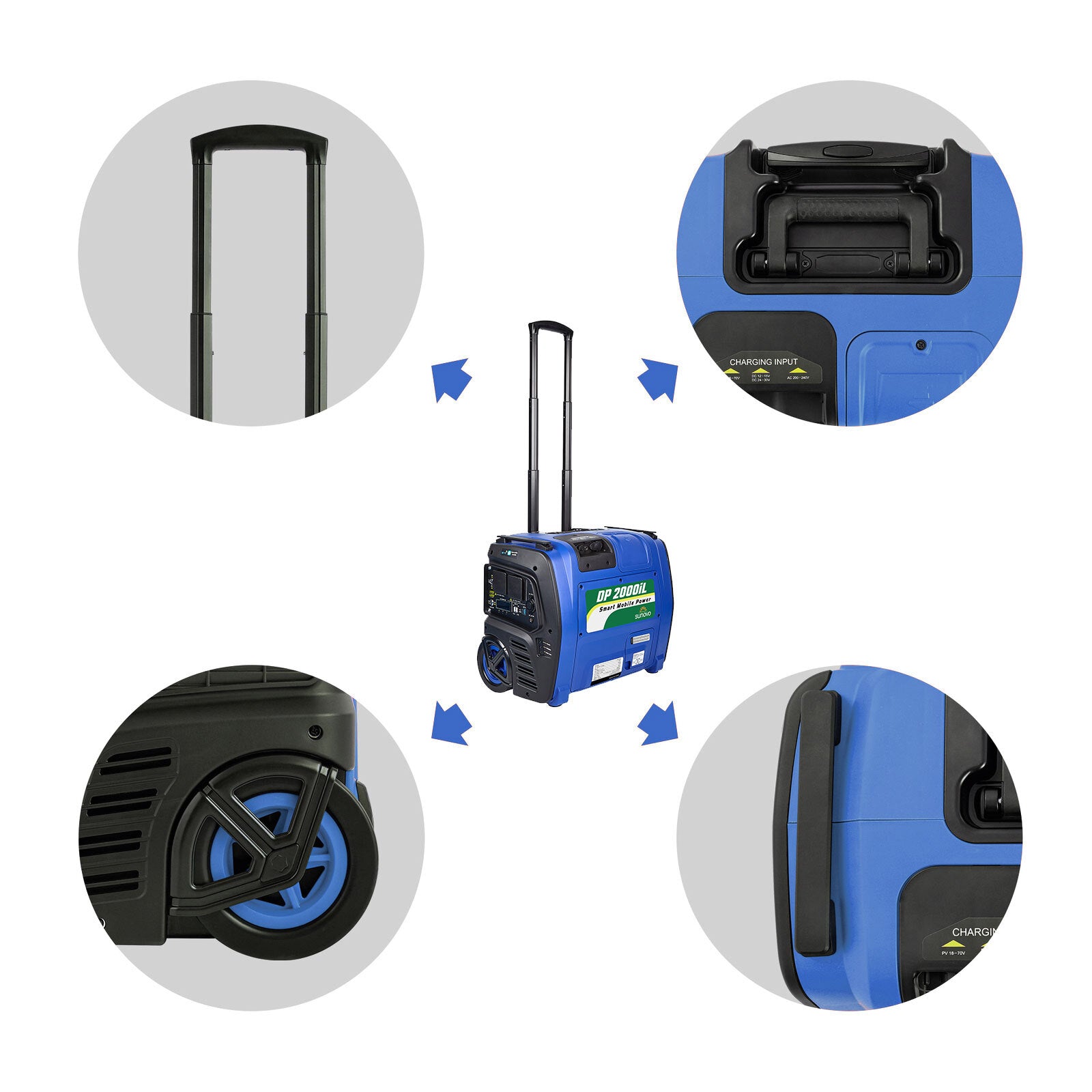 Sunovo 2000W Portable Power Station Solar Inverter Generator 9