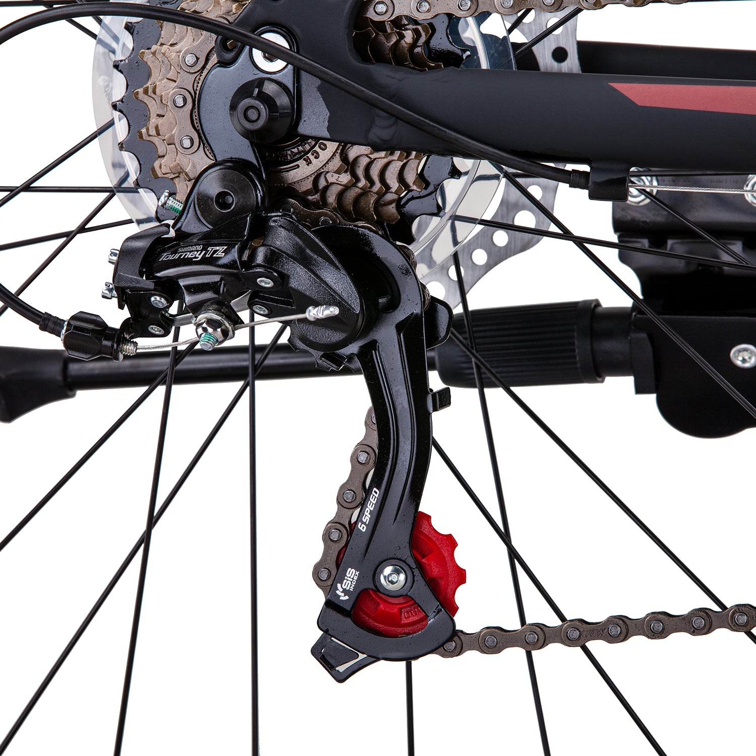 Trinx MTB Mens Mountain Bike 26 inch Shimano Gear 21-Speed [Colour: Matt Black White/Red] [Size Of Frame: 17 inches] 5