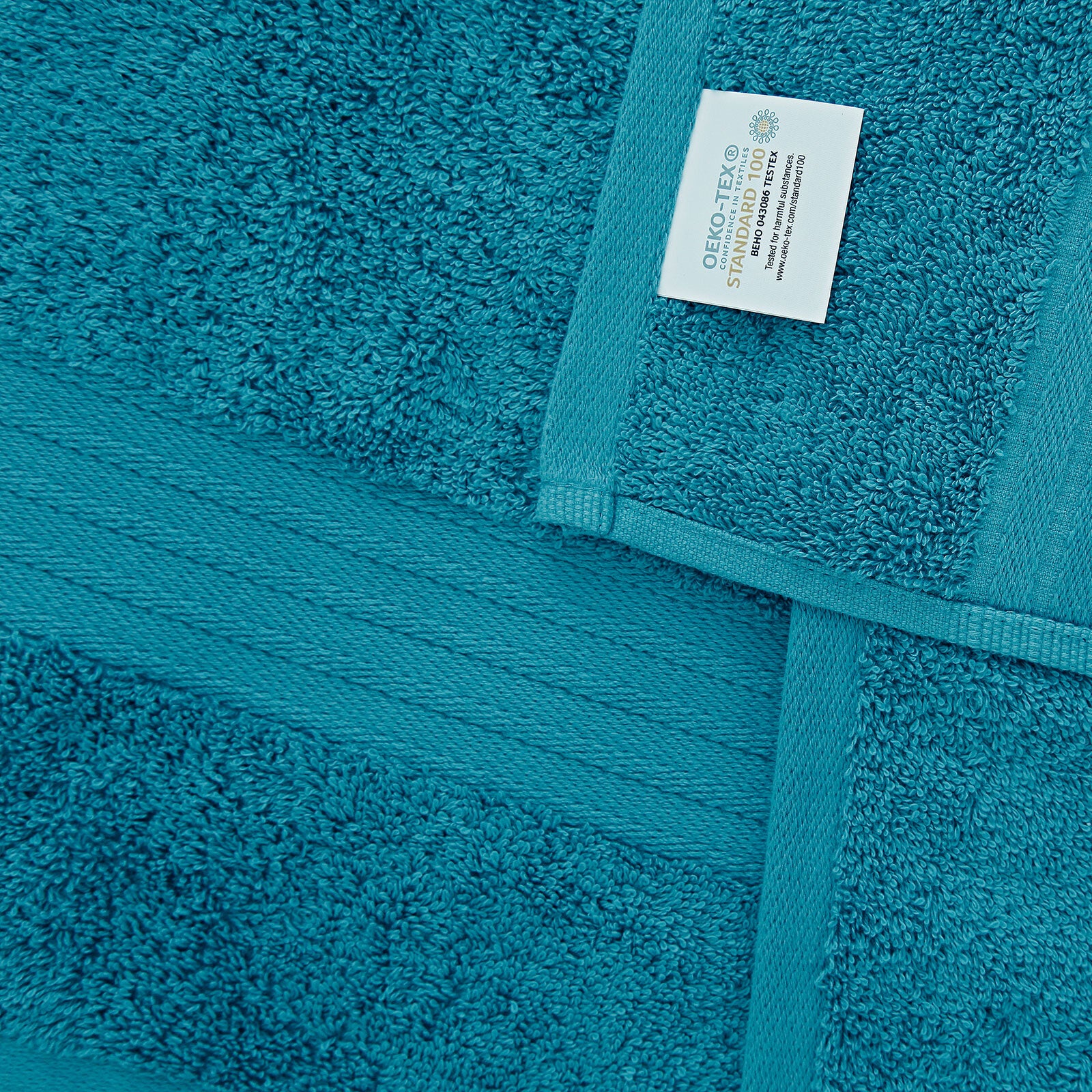 Linenland 4 Piece Cotton Bath Towels Set - Blue 3