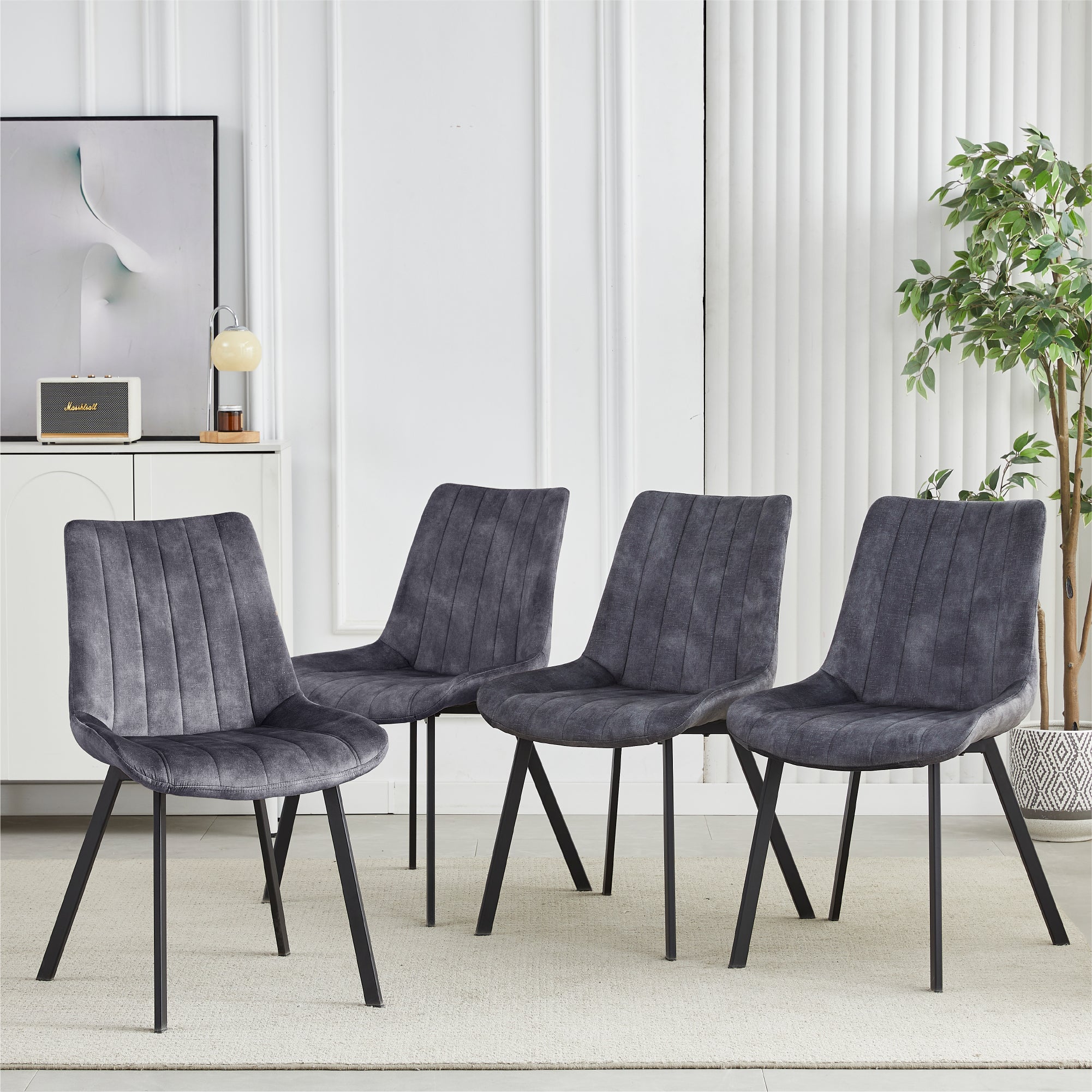 Sloane Fabric Dining Chairs (Set of 4) - Grey 4