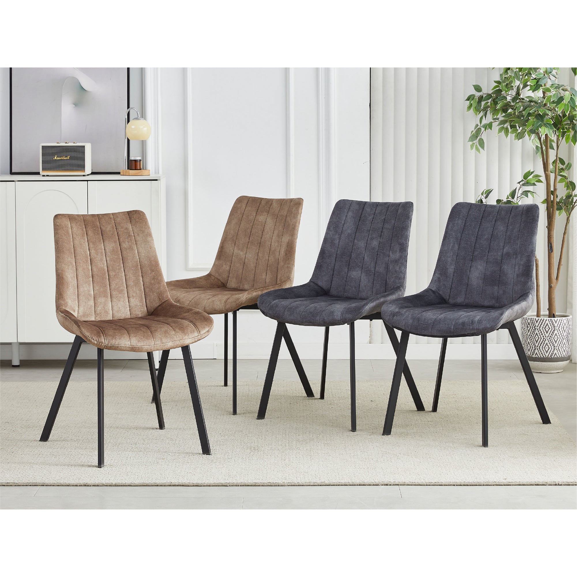 Sloane Fabric Dining Chairs (Set of 4) - Grey 6