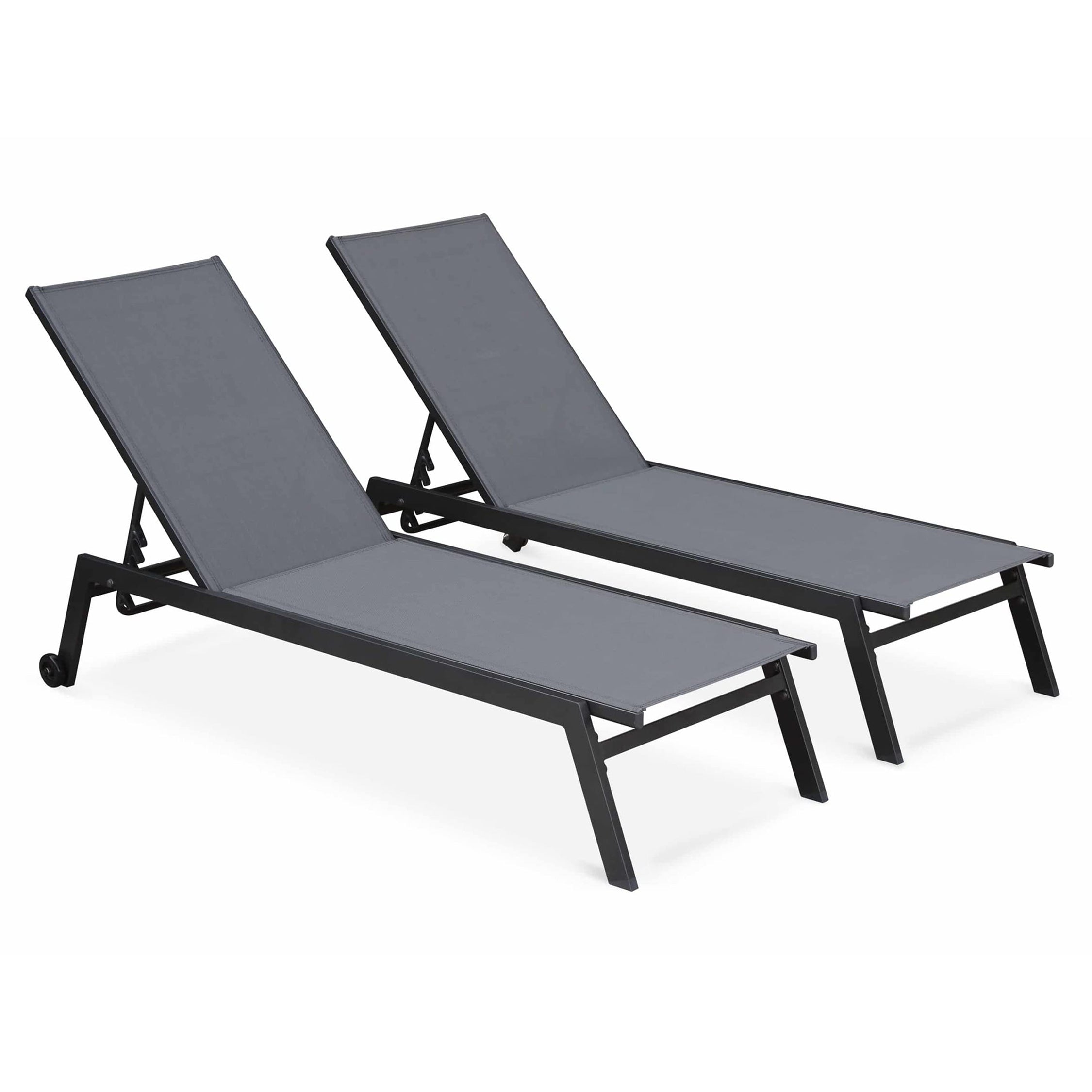 Sirocco (Set of 2) Sunloungers - Black 8