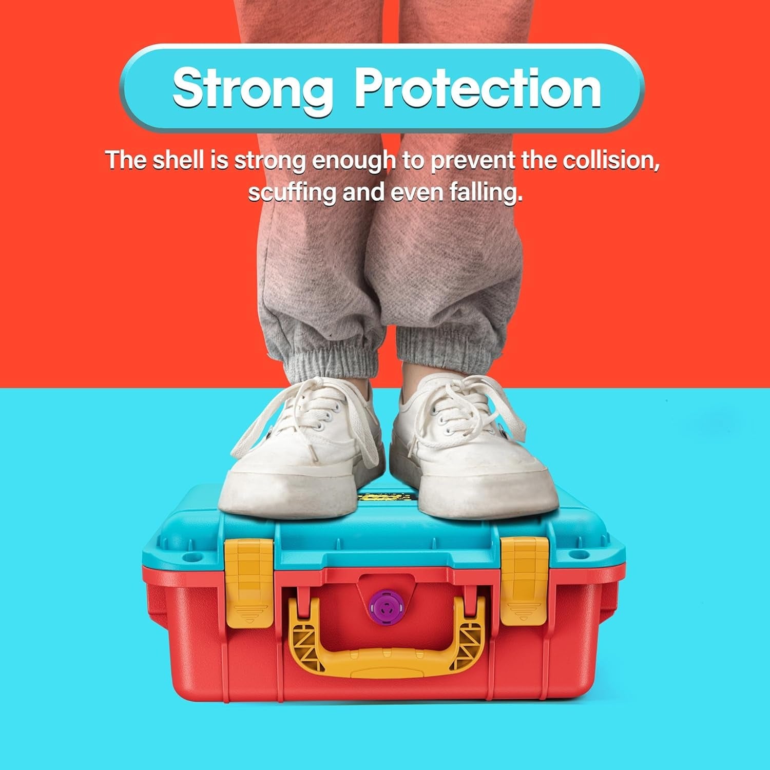 DEVASO Carrying Case for Nintendo Switch OLED Case, Professional Safe Hard-Red & Blue 6