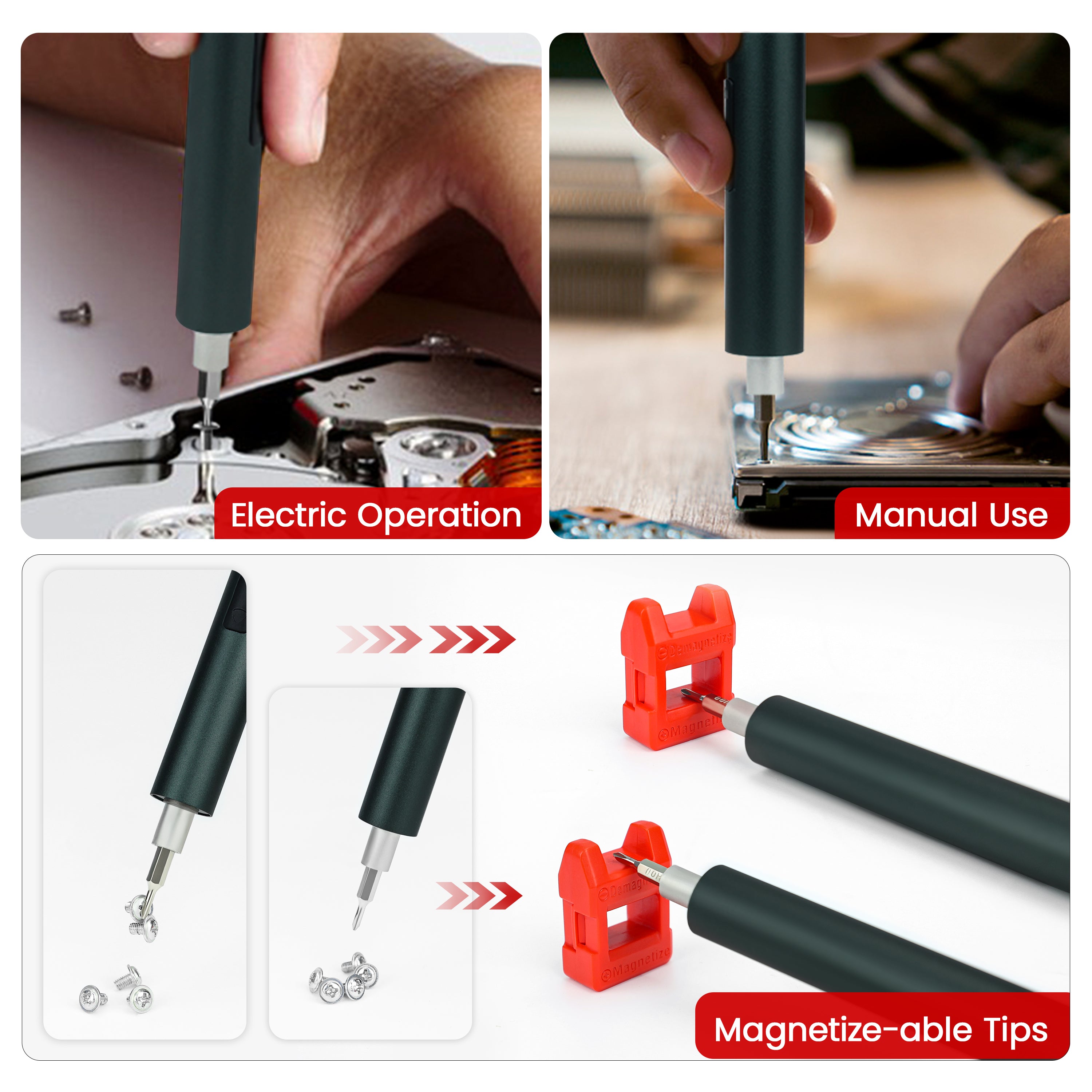 KAIWEETS Mini Electric Screwdriver, 137 in 1 Electric Precision Screwdriver 5