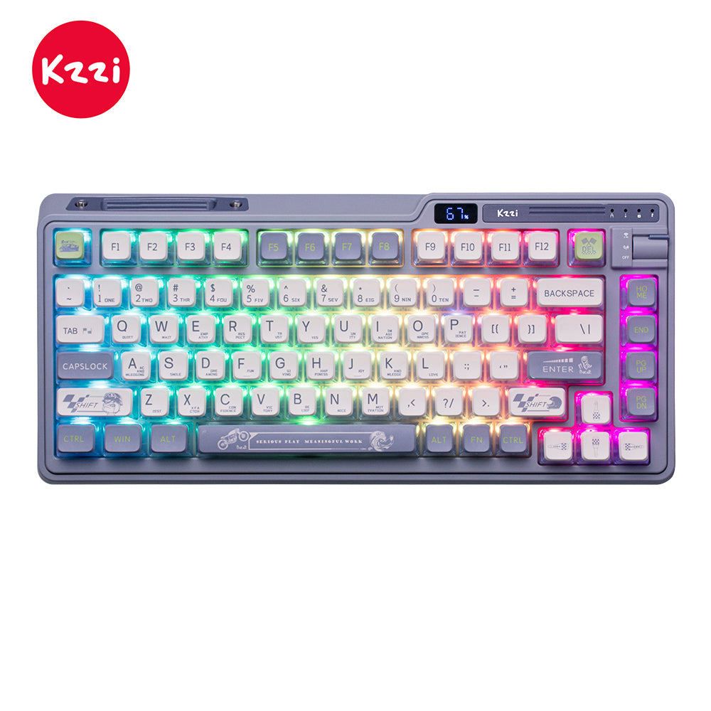 KZZI K75 PRO RGB 75% Wireless Gasket Mechanical Night Grey Keyboard, Triple Mode, Eternity Tactile Switch 3