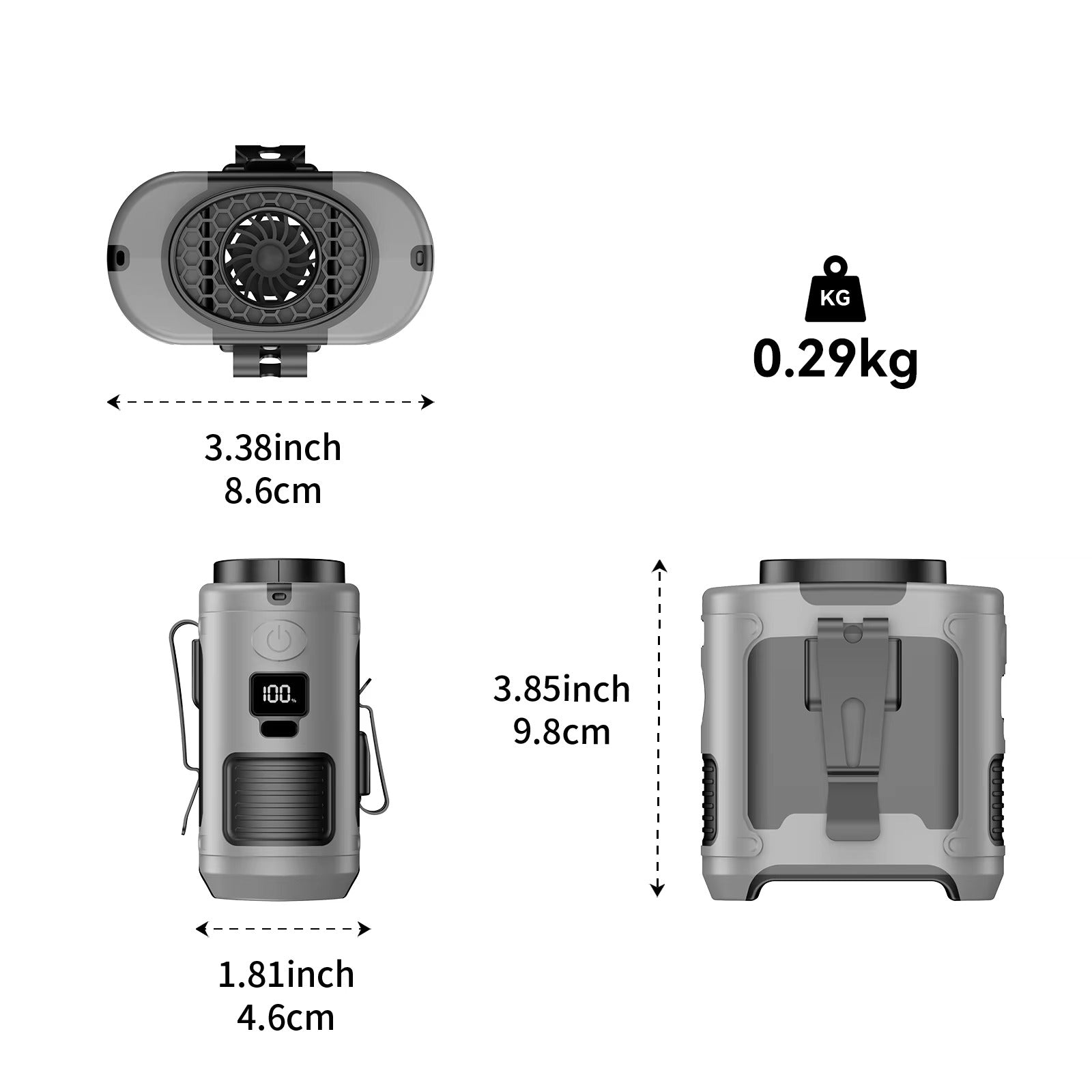 10000mAh Portable Outdoor Waist Fan Hanging Neck Strong Wind with Power Bank LED Lighting for Emergency Sports Outdoor Working 3