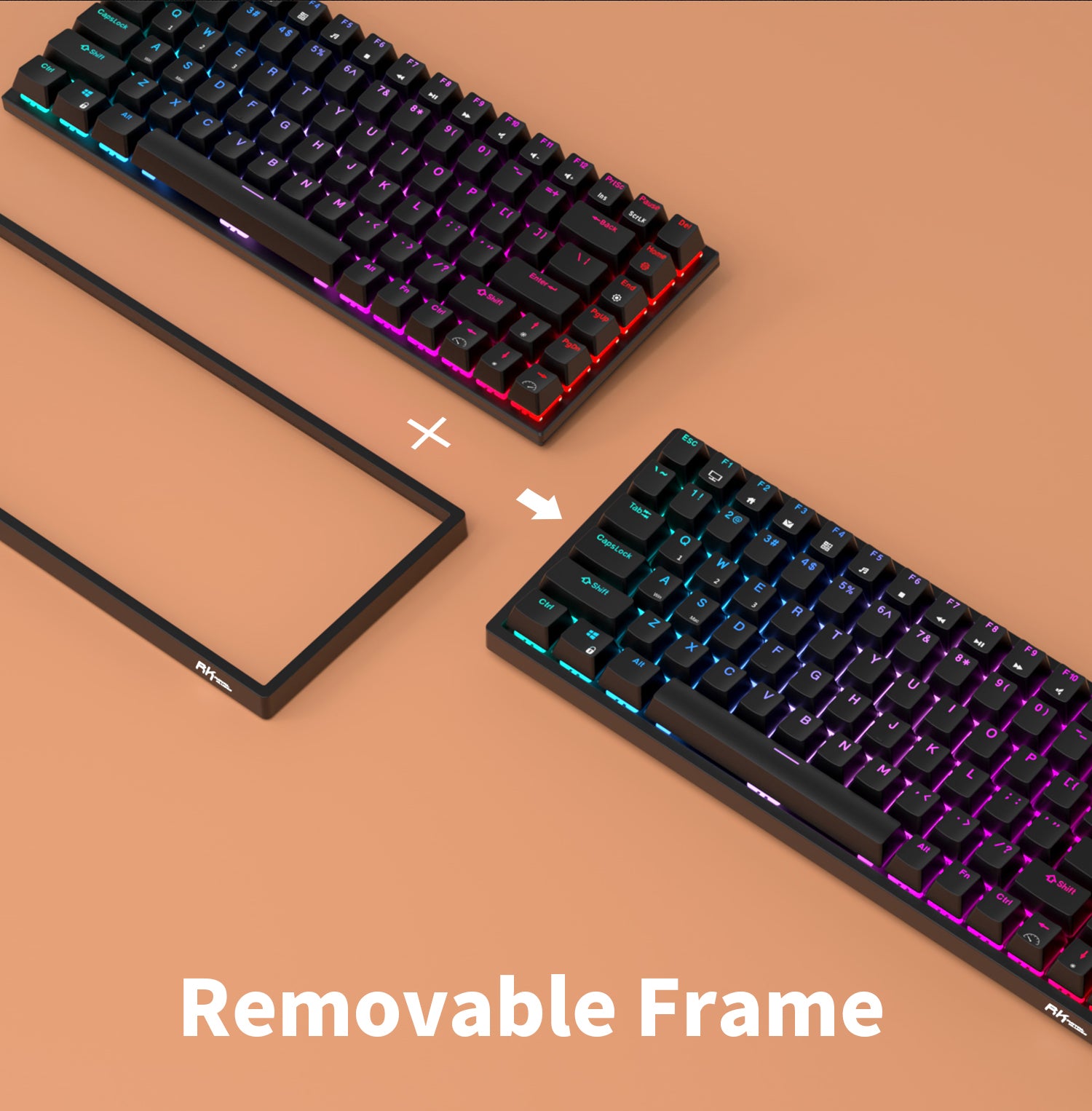 ROYAL KLUDGE RK84 Wireless Hot Swap Black 65% Mechanical Keyboard, Blue Switch 3