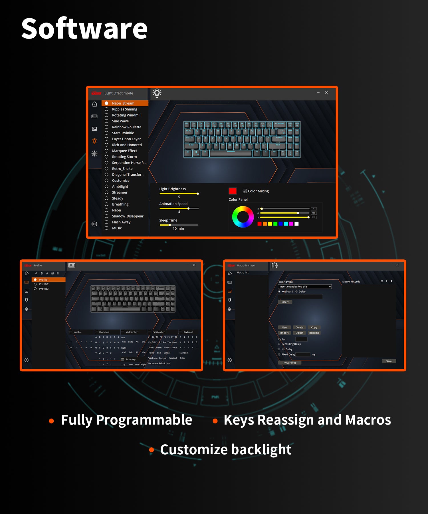 ROYAL KLUDGE RK84 Wireless Hot Swap Black 65% Mechanical Keyboard, Blue Switch 5