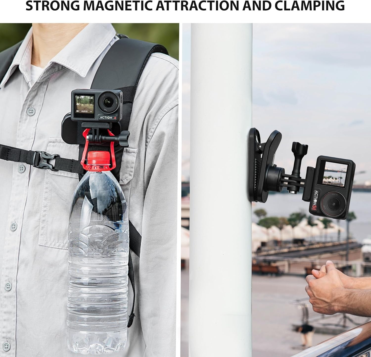 STARTRC OSMO Pocket 3 360° Rotation Backpack Clip Mount Shoulder Strap Accessories for DJI Pocket 3/OSMO Pockt/Action Cameras, Black 3