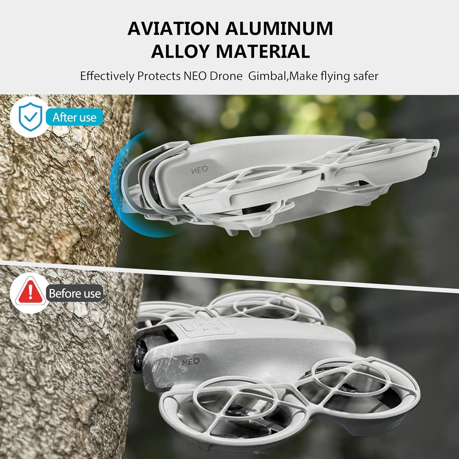 STARTRC Gimbal Bumper Guard for DJI Neo Accessories, Aluminum Alloy Anti-Collision Protection Guard Bar for DJI Neo Drone Camera 3