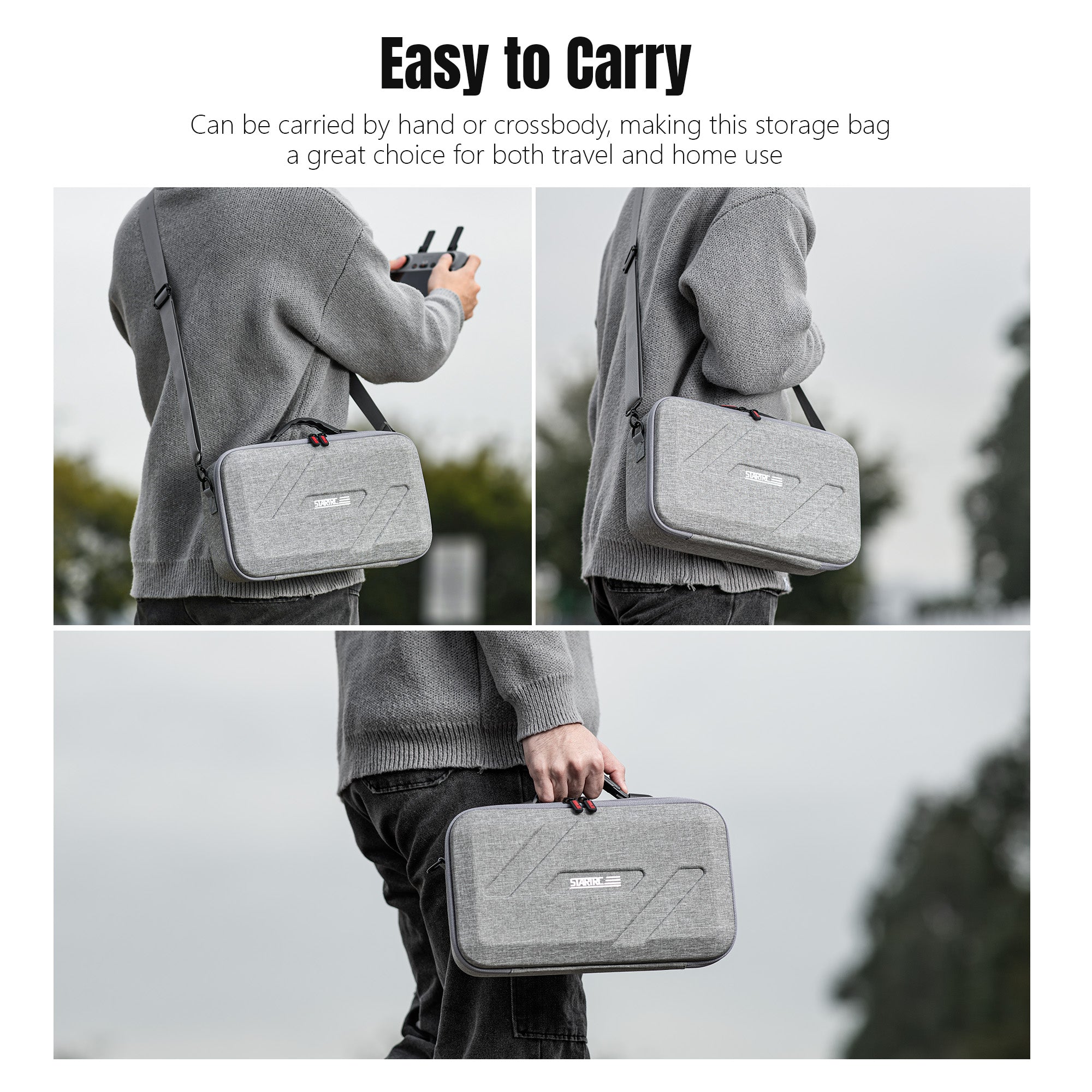 STARTRC Flip Drone Case for DJI Flip Fly More Combo,Portable PU Leather Shoulder Bag Can Organizes RC2/RC-N3 Remote, 7 Original Batteries, Charging Hub, 65W Charger, Flip Drone and Other Accessories 6