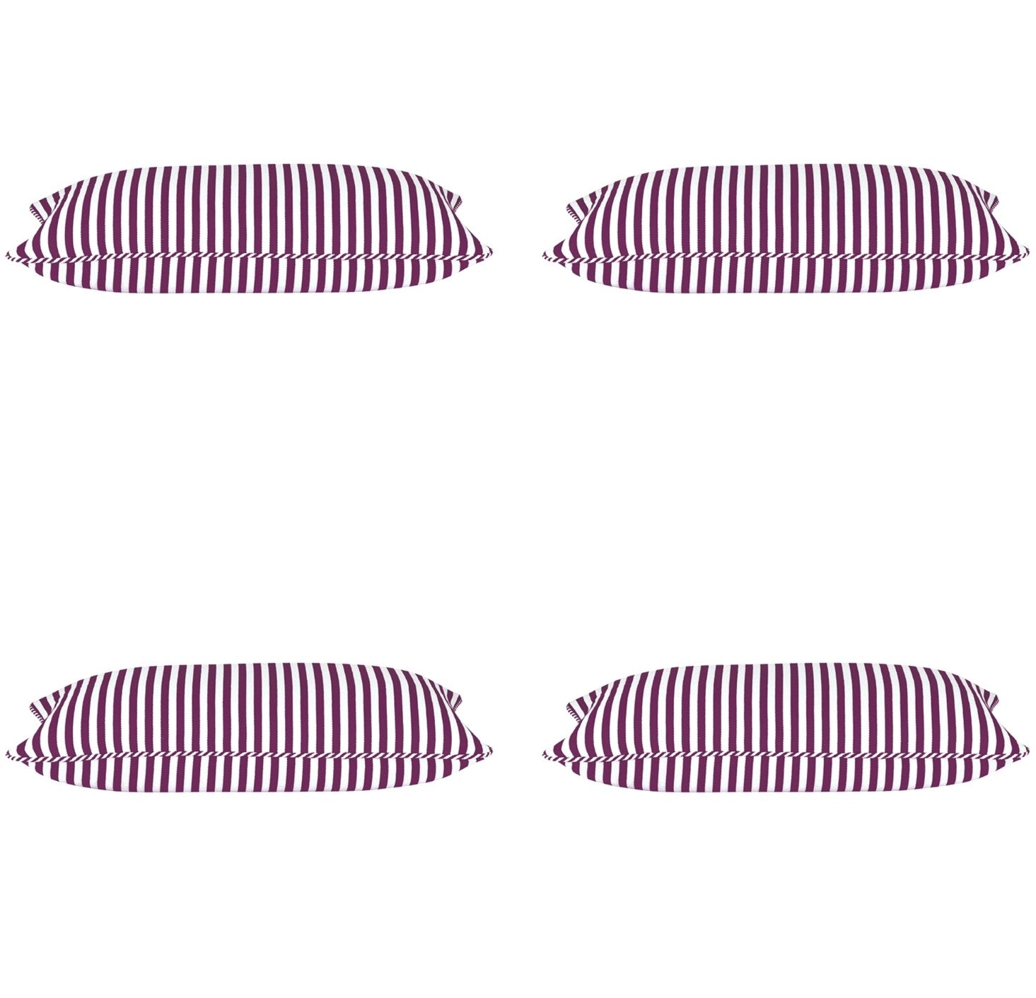 Pack of 4 Dandi Fuchsia Plum Purple & White Rectangle Cushion Covers