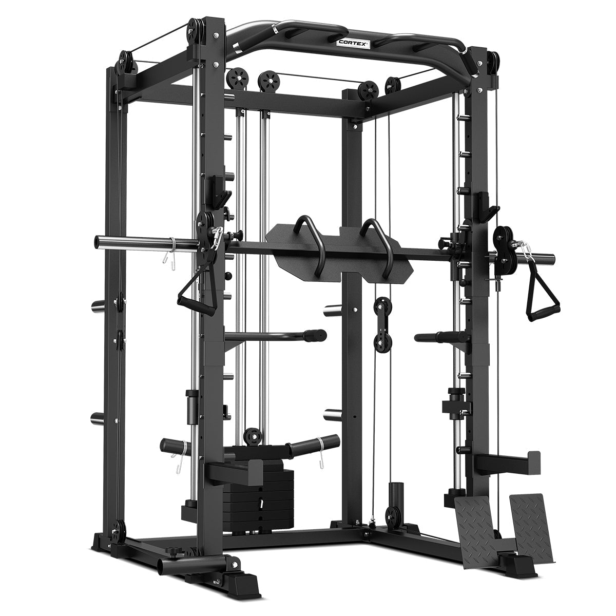 CORTEX SM20 Smith Station Ultimate Set with Olympic Bumper Weights, 48kg Revolock and Bench Set 3