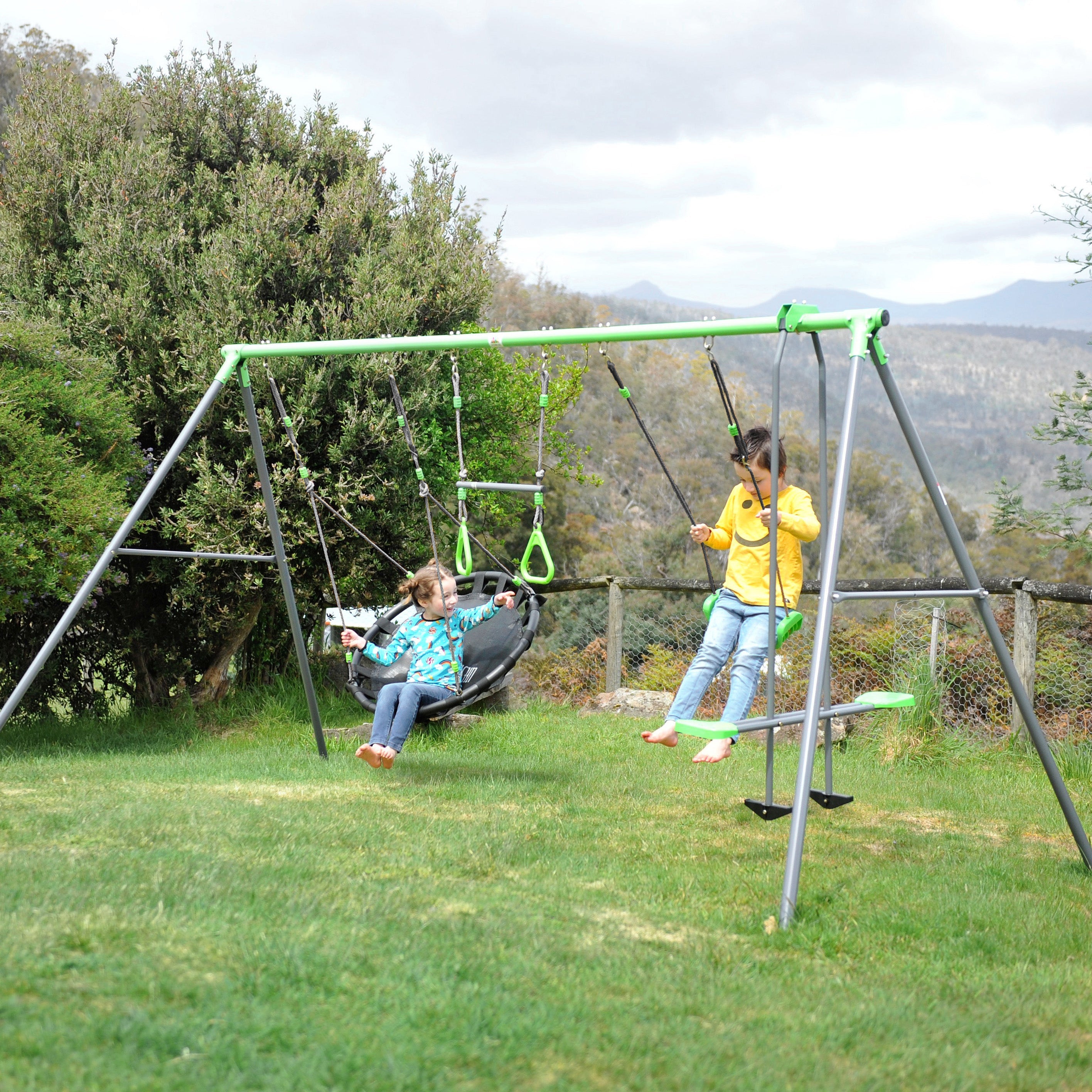 Lifespan Kids Lynx 4 Station Swing Set with Slippery Slide 8