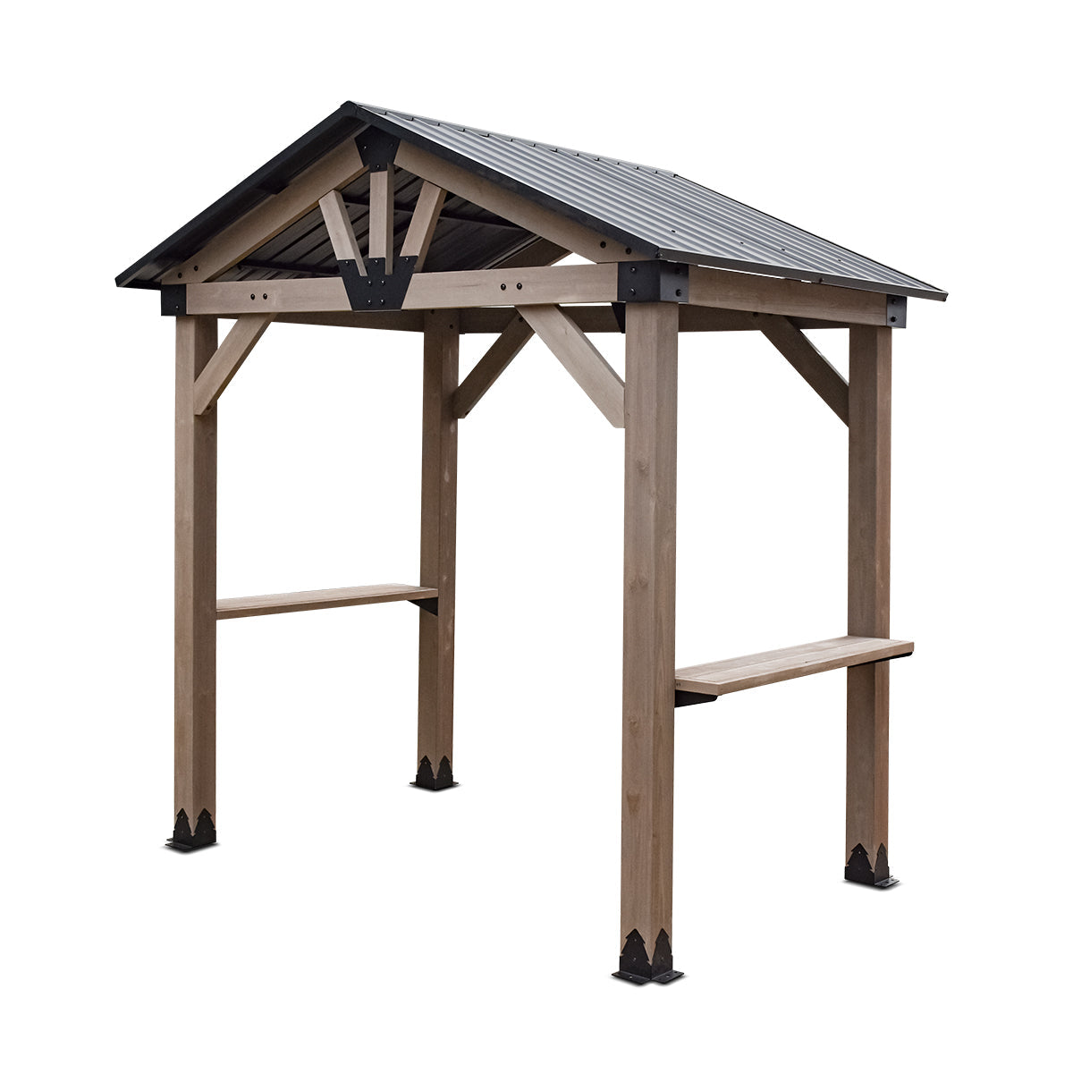 Yardtopia Oslo 2.4m x 1.8m BBQ/Grill Timber & Steel Gable Roof Gazebo