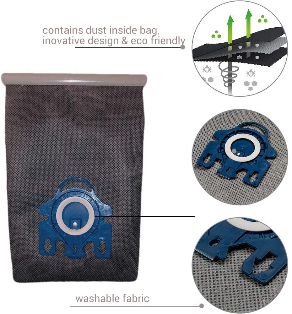 Reusable Vacuum Cloth Bags for Miele GN & FJM Vacuum Cleaners 4