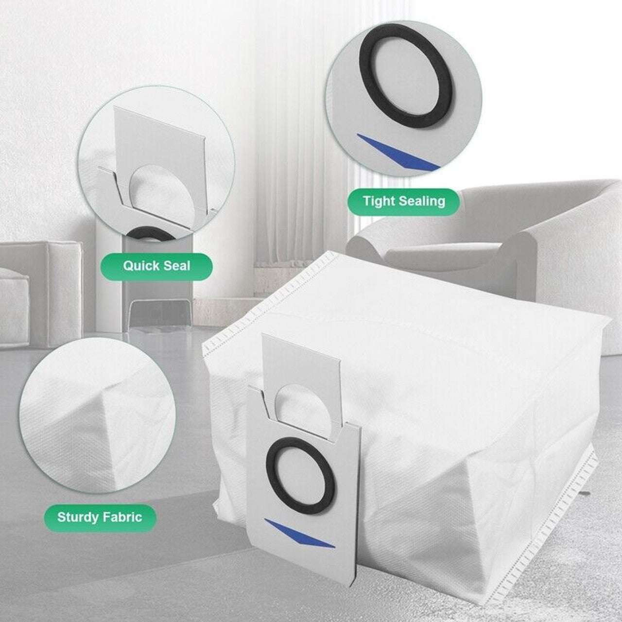 12 X Auto Empty Station Dust Bags For Ecovacs Deebot X1 Omni Series Robots 5