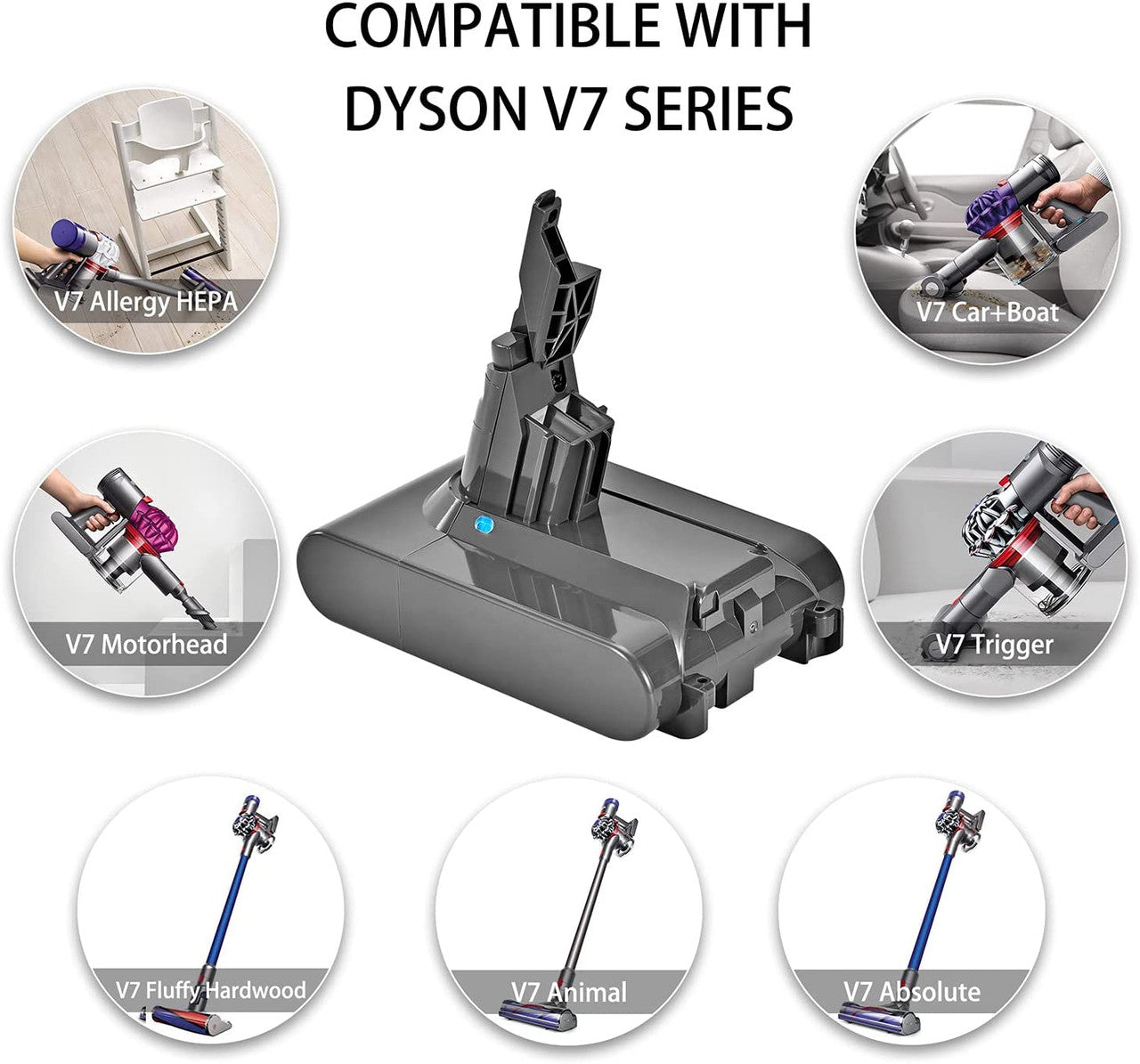 Battery for all Dyson V7 SV11 vacuum cleaners 7