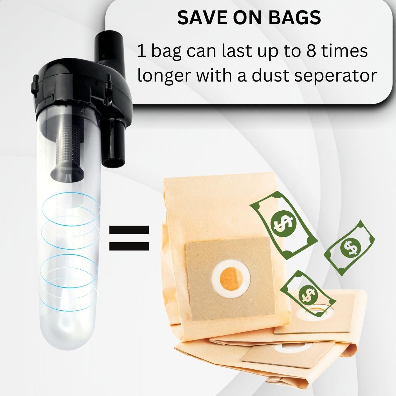 Hygieia Cyclonic Dust Separator (Bag Saver) - For Most Vacuum Brands 3