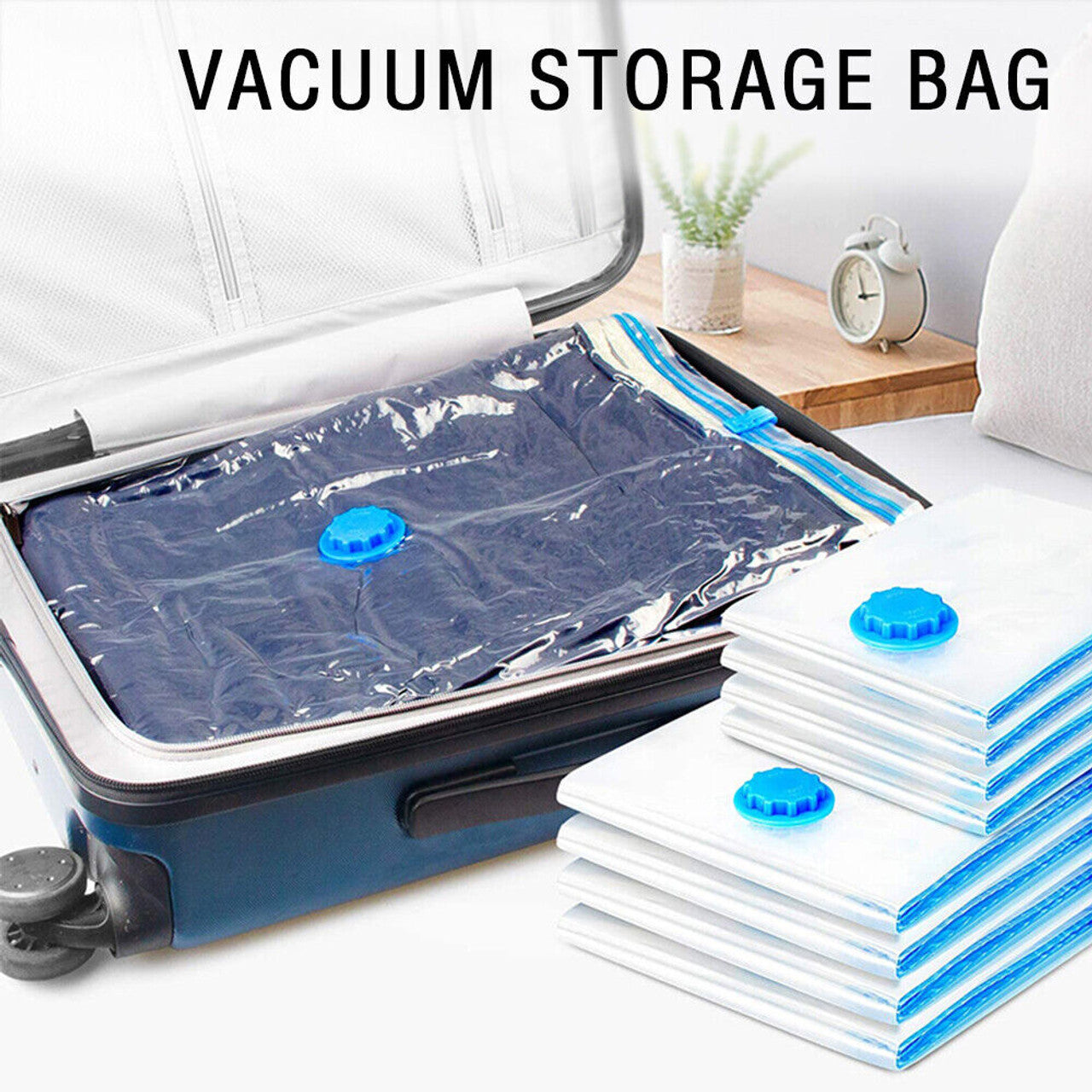 9 Pack Space Saver Vacuum Seal Storage Bag Kit, 2 Large, 5 Medium & 2 Small 4