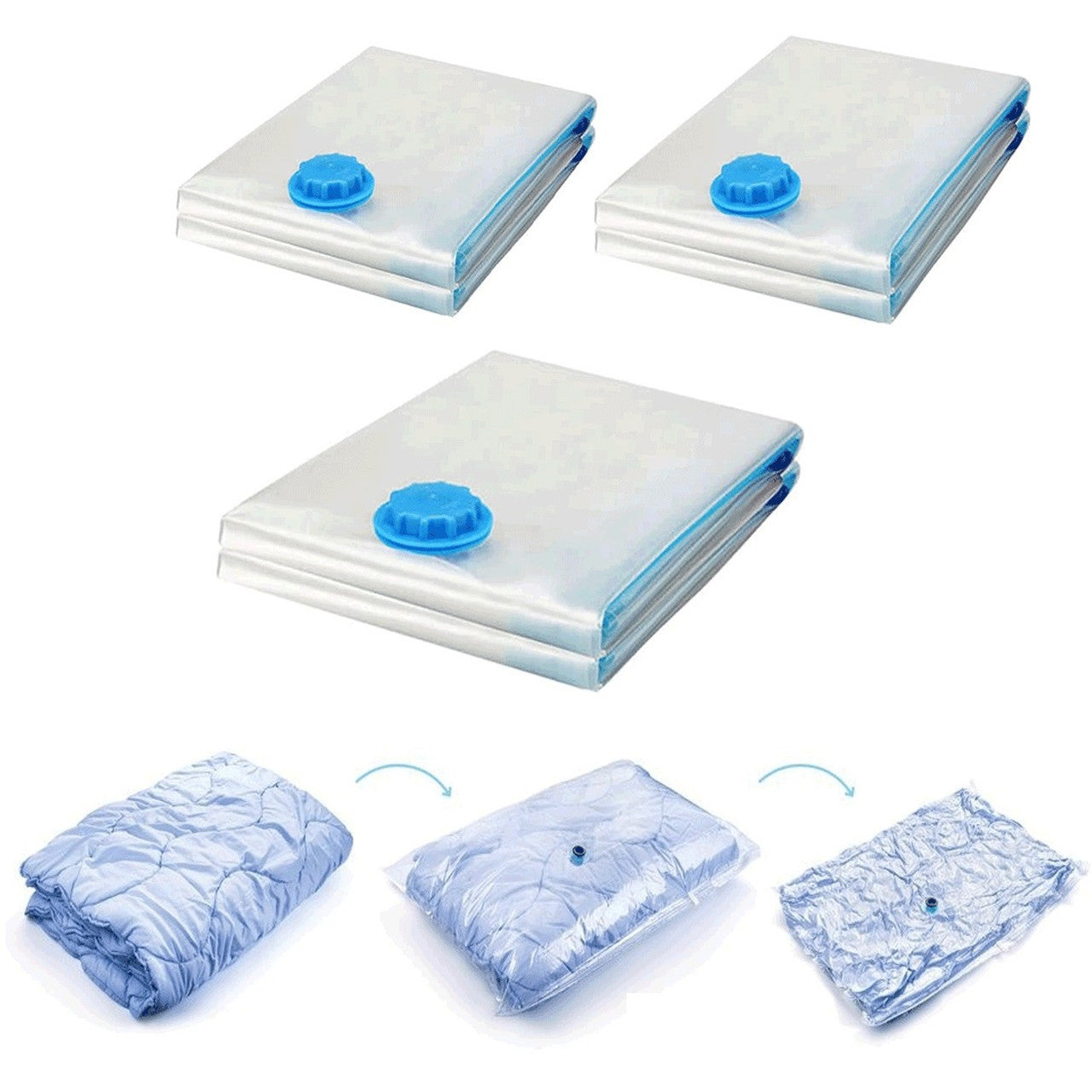 9 Pack Space Saver Vacuum Seal Storage Bag Kit, 2 Large, 5 Medium & 2 Small 8