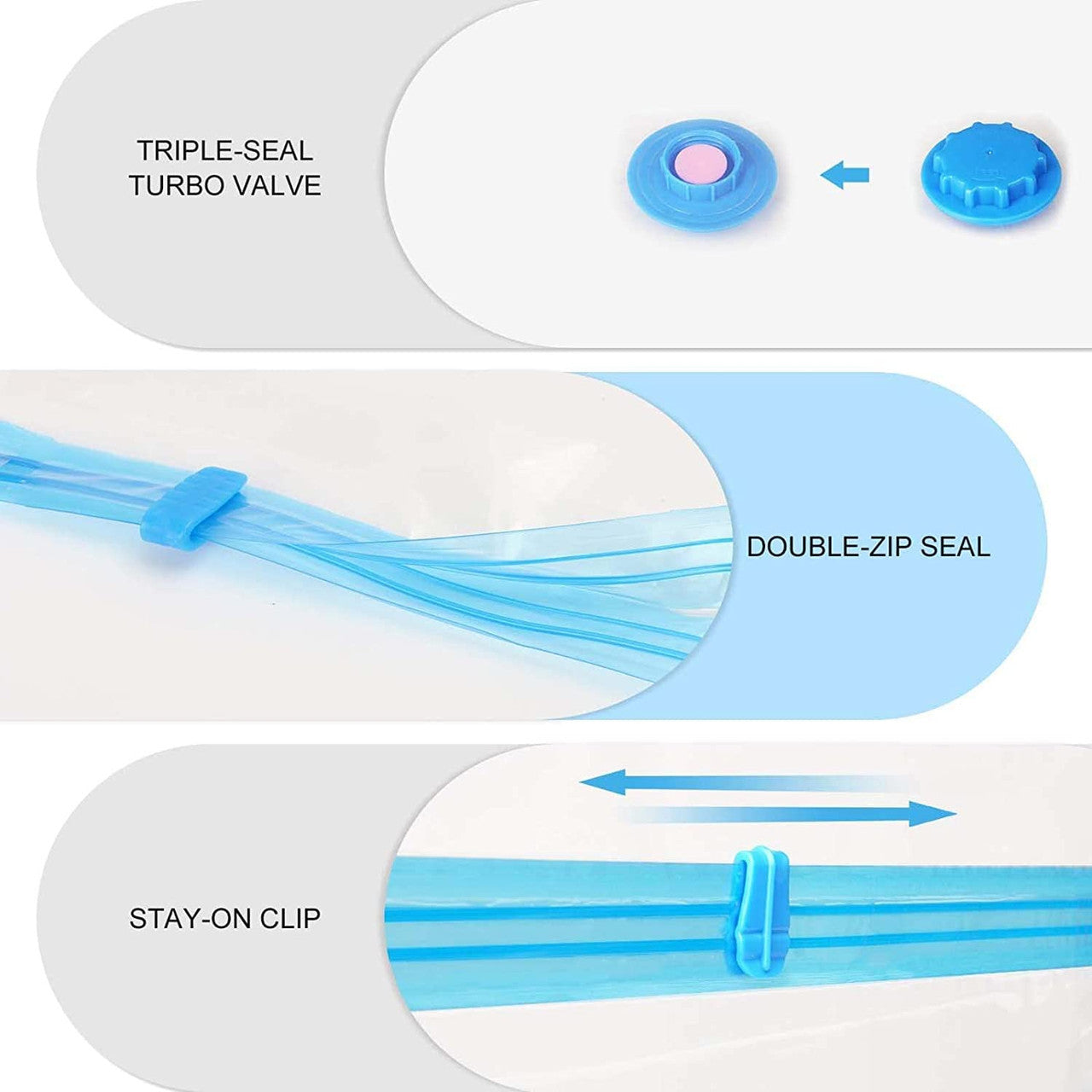 9 Pack Space Saver Vacuum Seal Storage Bag Kit, 2 Large, 5 Medium & 2 Small 12