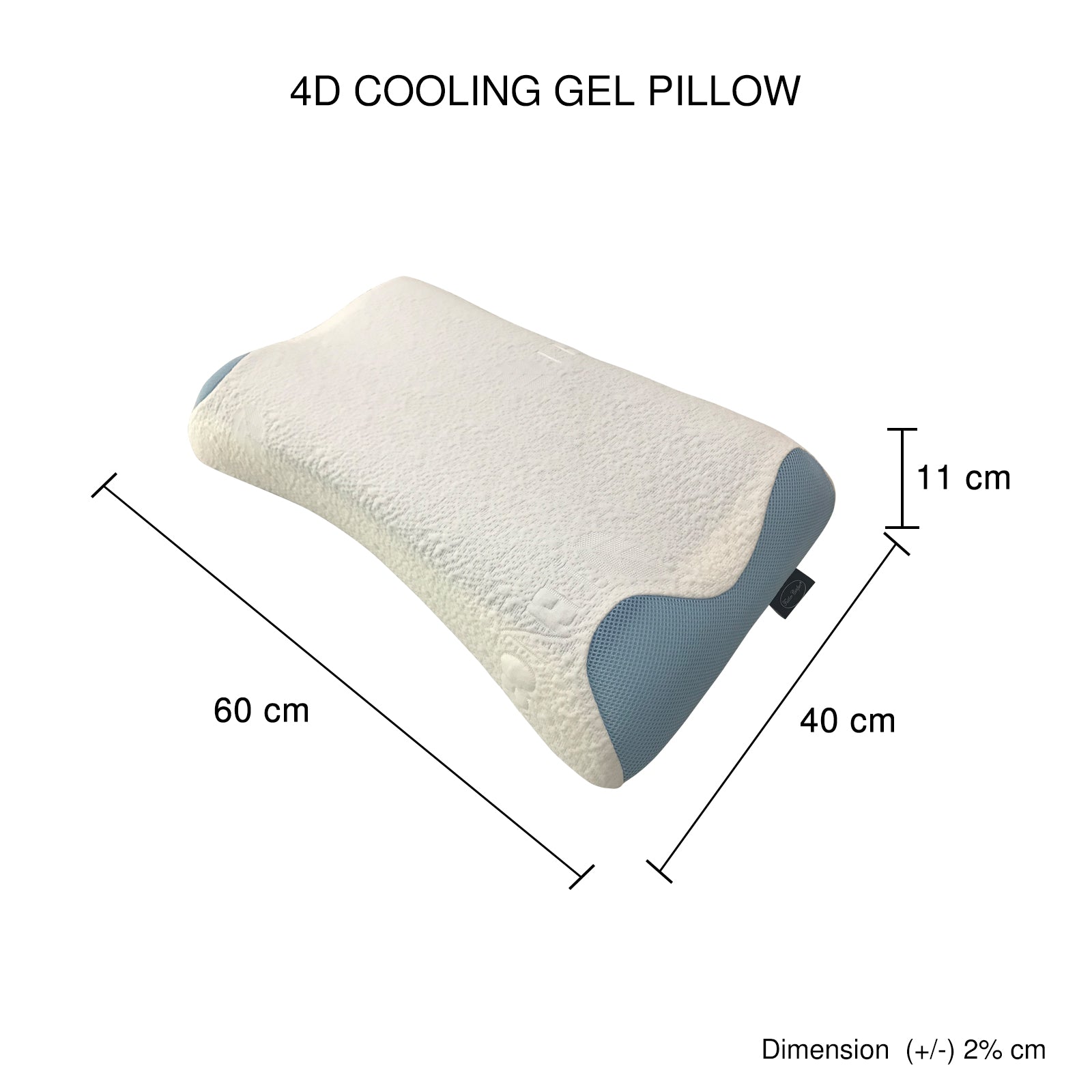Set of 4X 4D Cooling Gel Technology Memory Foam Removable Outer Cover Hypoallergenic Pillow 7