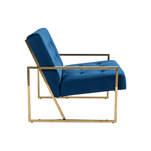 Carman Arm Chair Blue Velvet 3