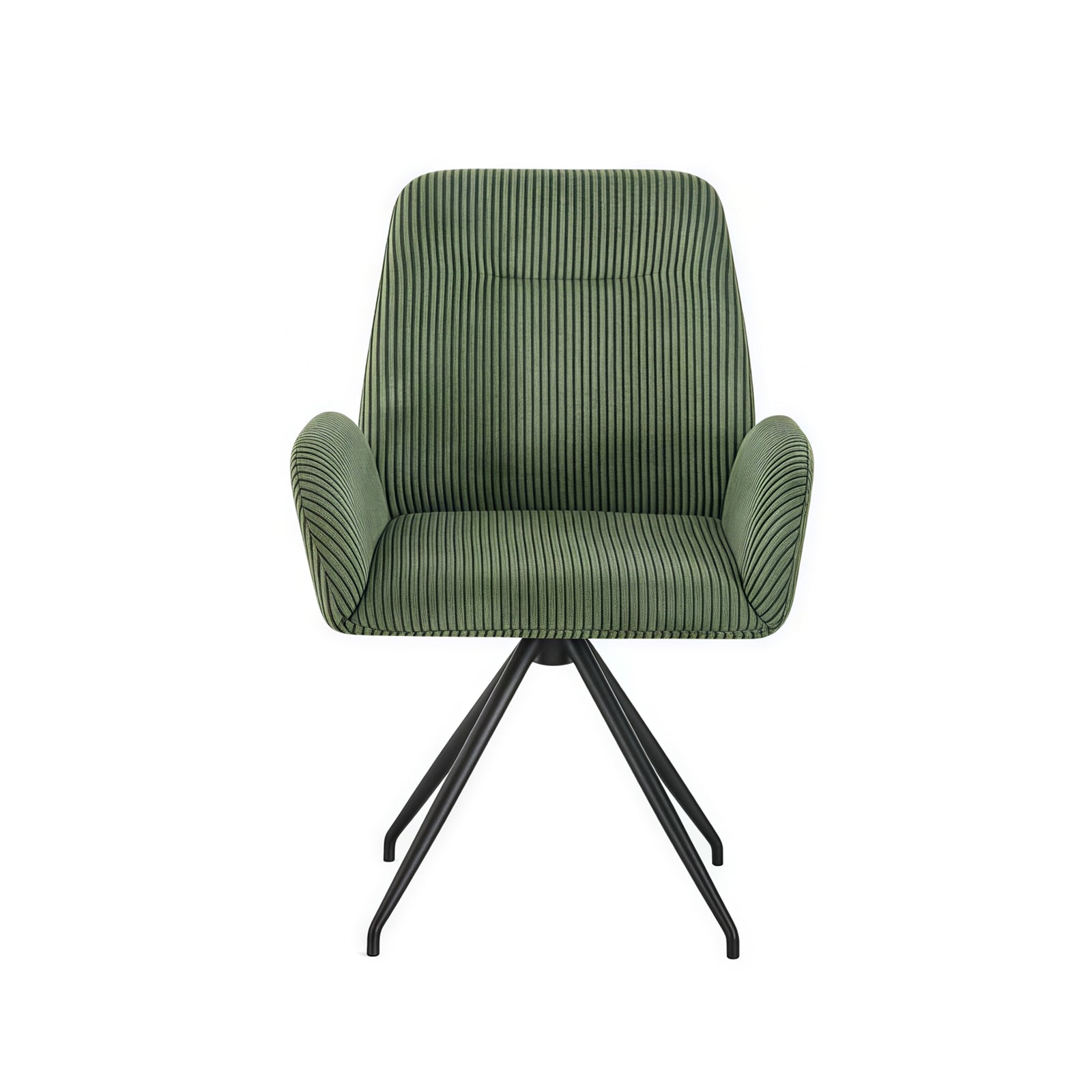 Dining Chair Linen Fabric Upholstered Seat Powder Coated Iron Legs 6