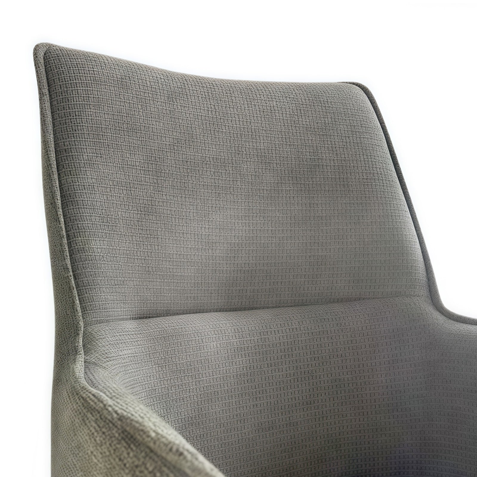 Dining Chair Green Linen Fabric Upholstered Seat Powder Coated Iron Legs 5