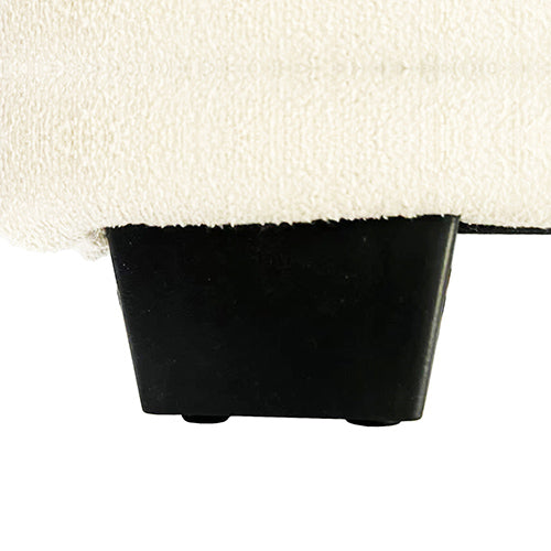 King Size High Rise Headboard Linen Beige Fabric Four MDF Drawers with Wheels Bed Frame 7