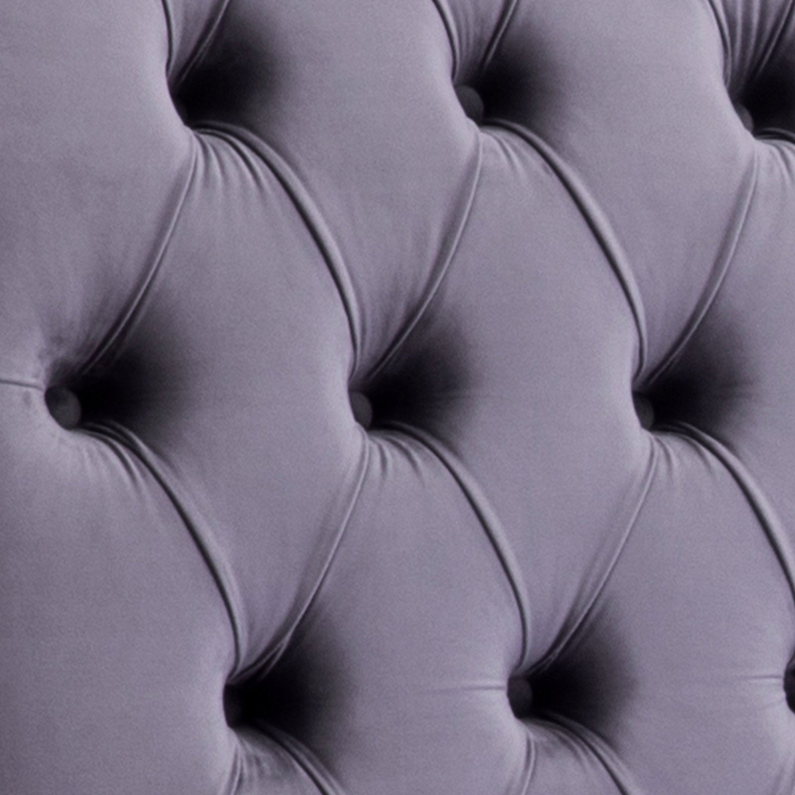 Queen Size Sleigh Bedframe Velvet Upholstery Grey Colour Tufted Headboard And Footboard Deep Quilting 6