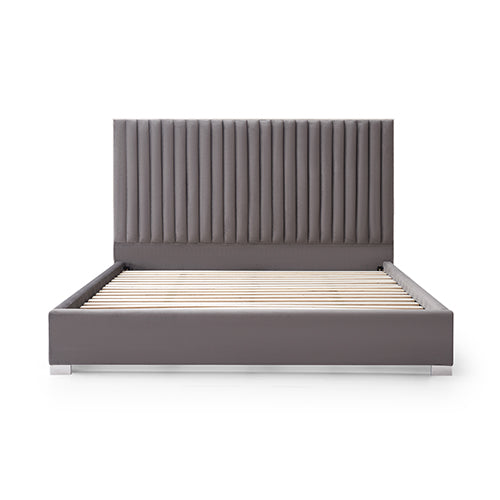 Hillsdale Bed Frame Polyester Fabric Padded Upholstery High Quality Slats Polished Stainless Steel Feet 3