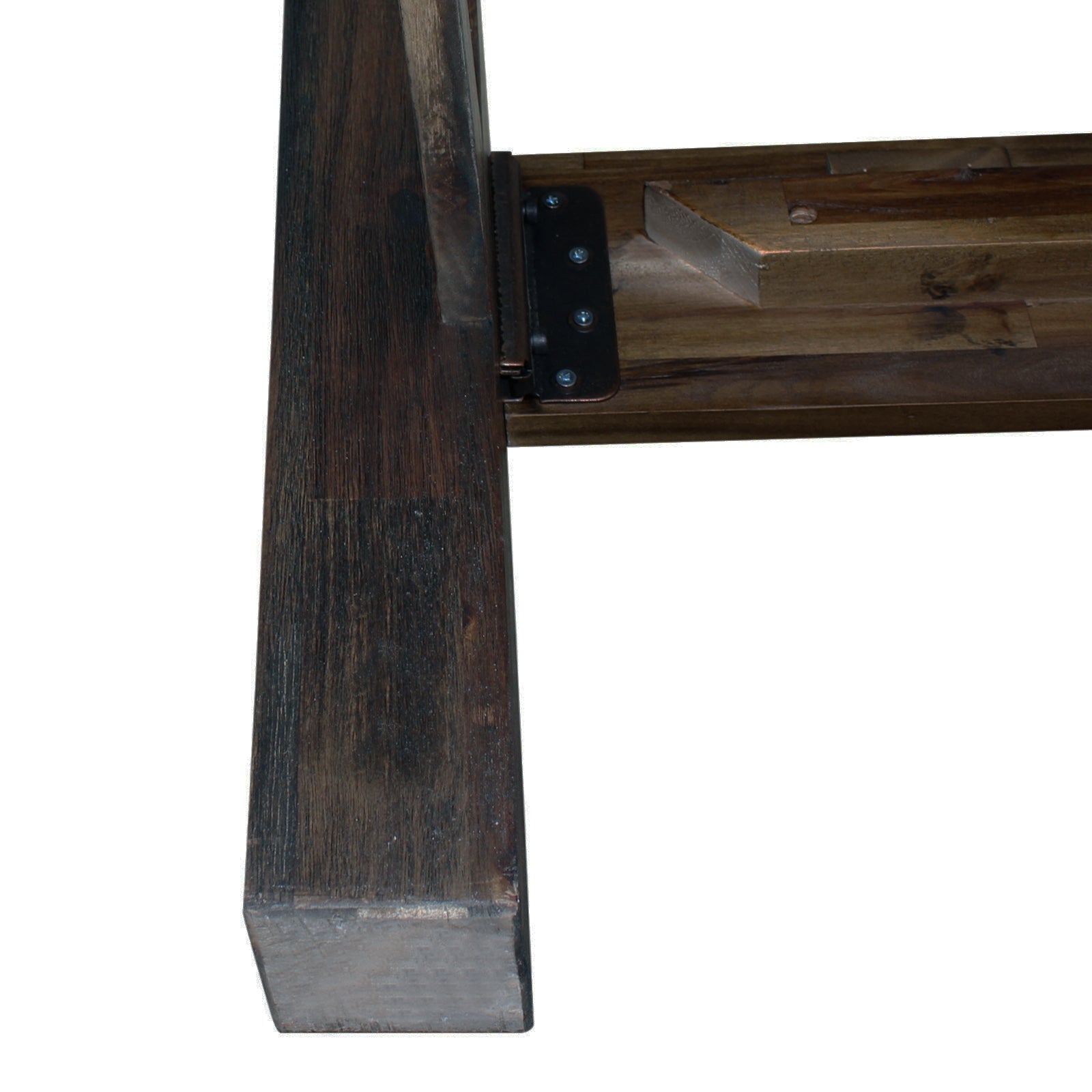 Bed Frame Double Size in Solid Wood Veneered Acacia Bedroom Timber Slat in Chocolate 10