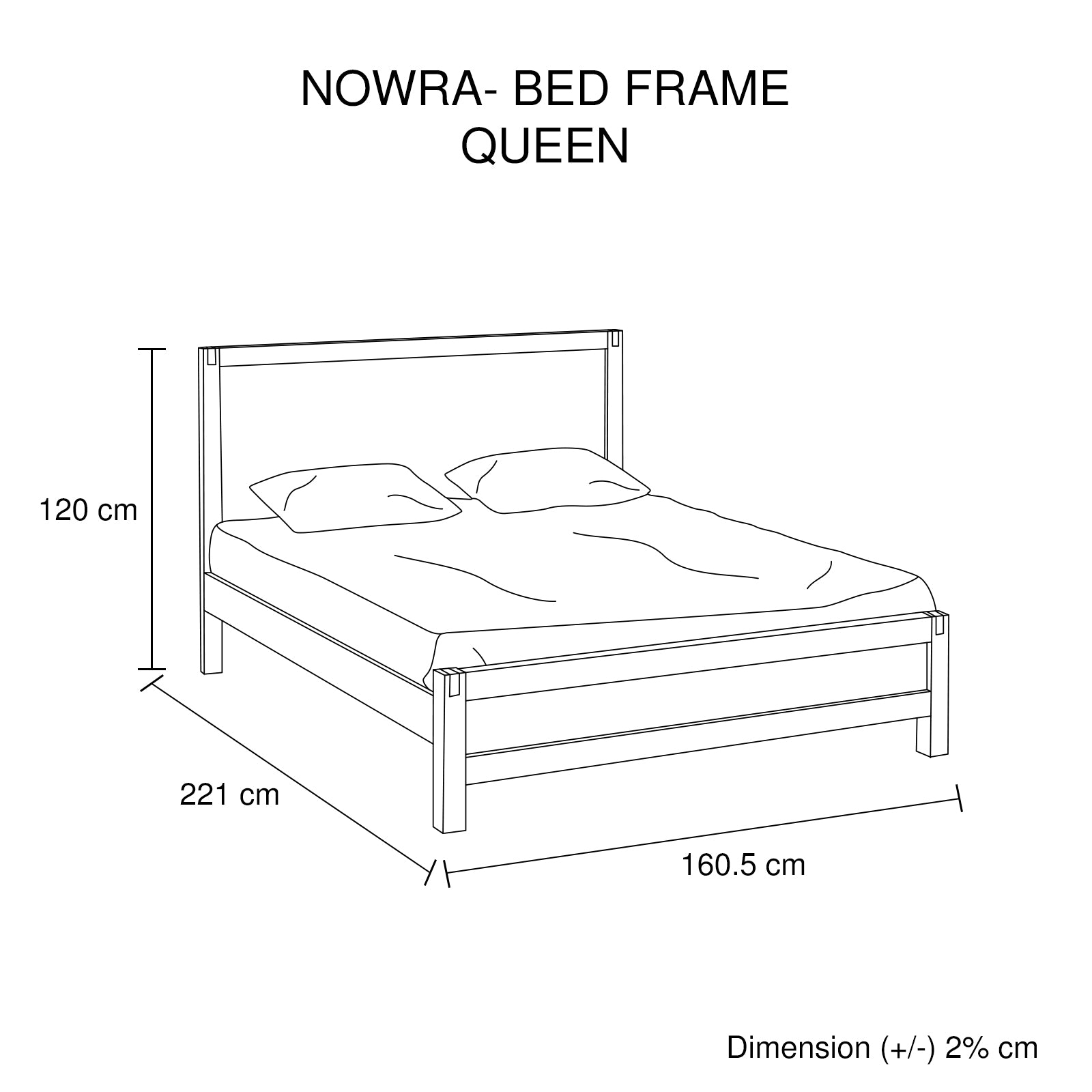 Bed Frame Queen Size in Solid Wood Veneered Acacia Bedroom Timber Slat in Chocolate 11