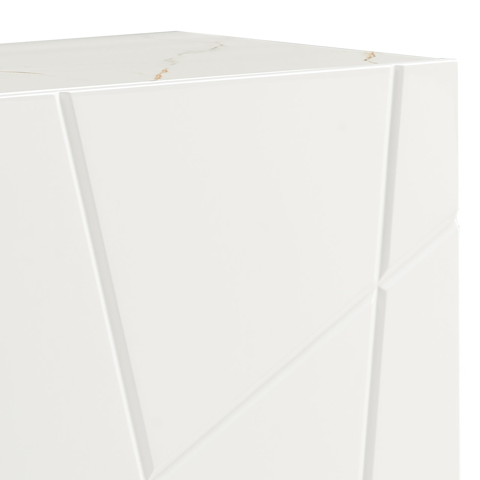 Buffet Sideboard Colour Ceramic Top MDF in Glossy White Gold Colour 4