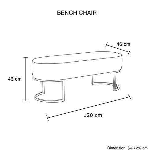 Noori Bench Chair Black Velvet 4