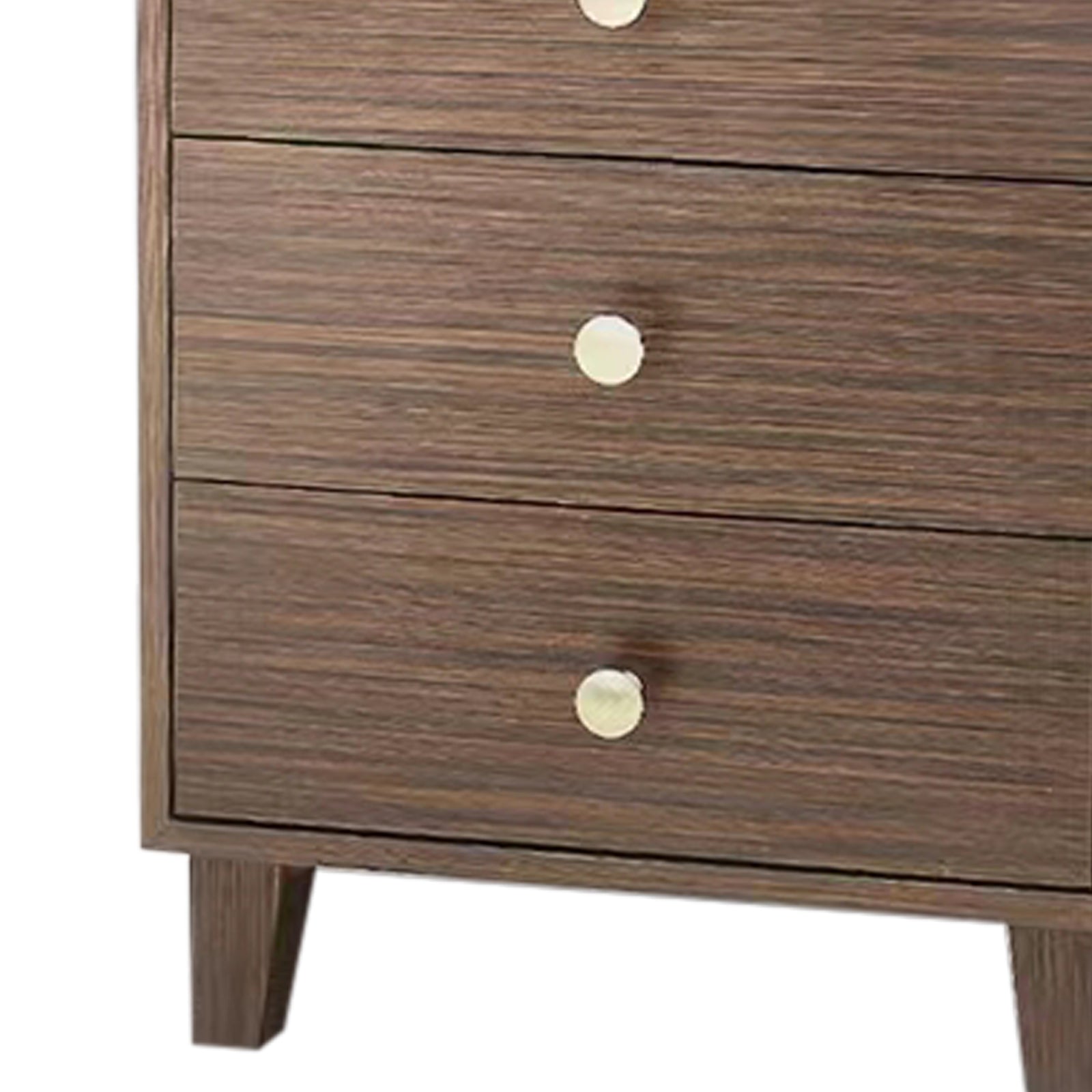 Bedside Table MDF 3 Drawers Side Table Night Stand Storage in Brown Colour 3